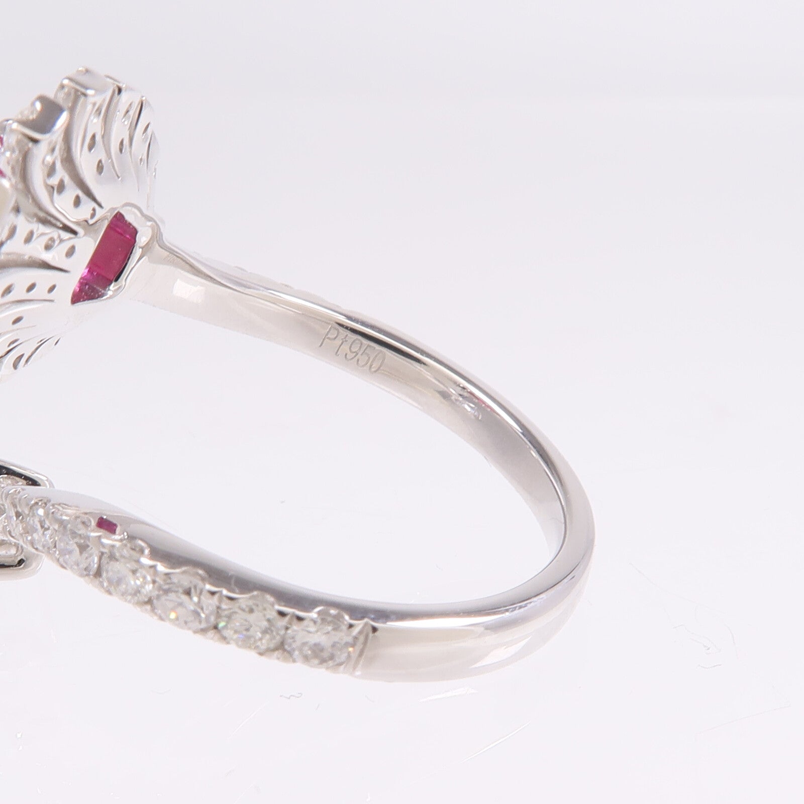 JEWELRY PT950鉑金Ring紅寶石/鑽石戒指
