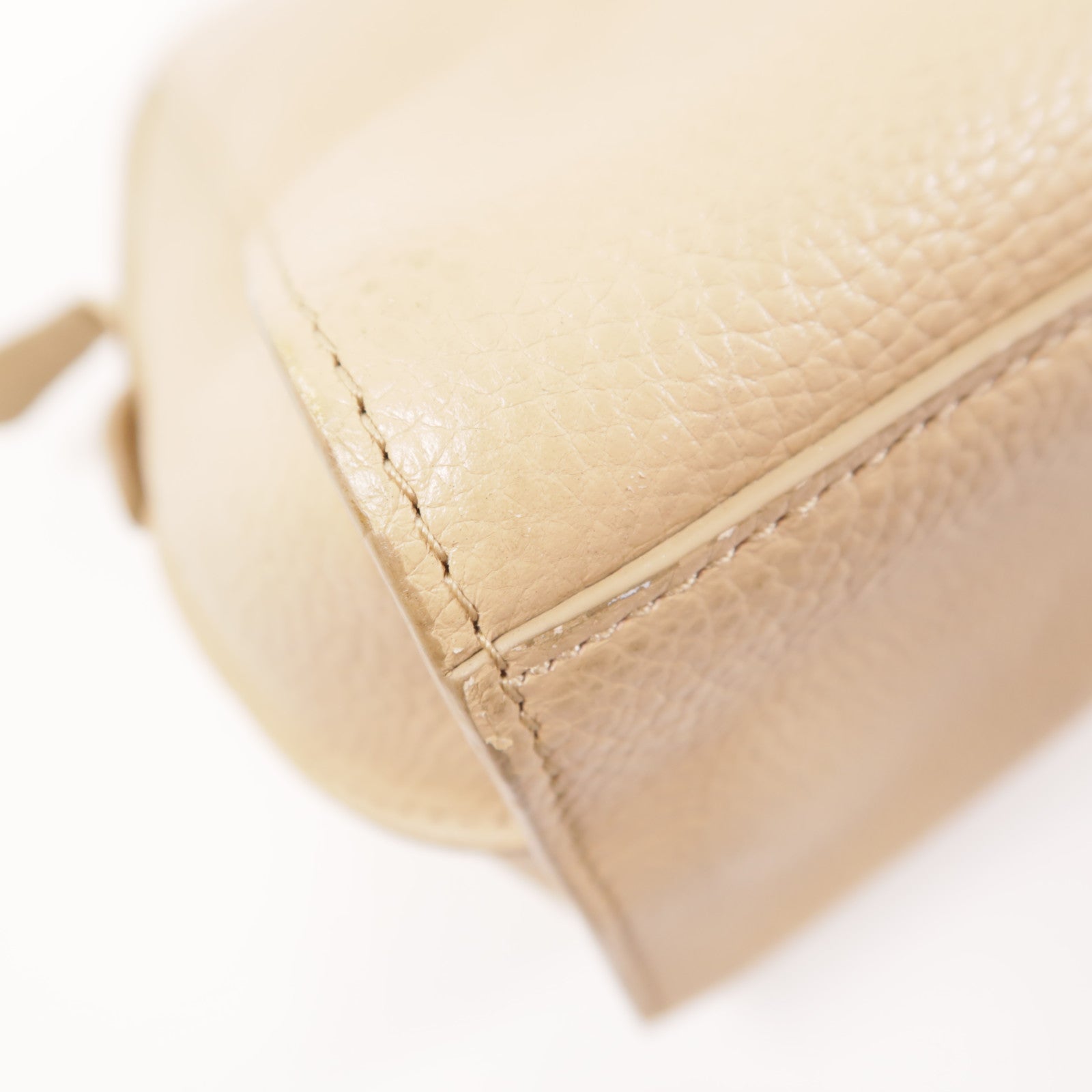 COACH 牛皮皮革Shoulder Bag金扣手挽肩背兩用袋米色
