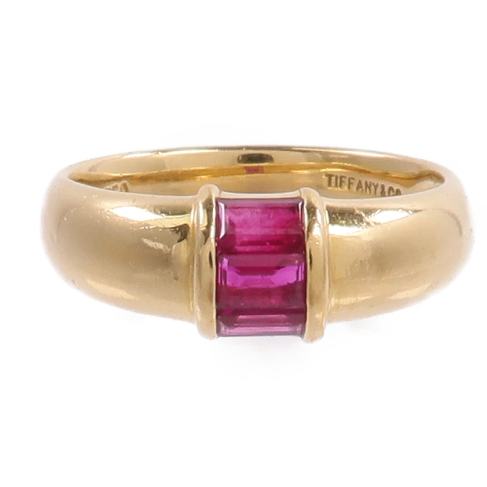 TIFFANY＆CO 18K黃金Ruby Ring紅寶石戒指
