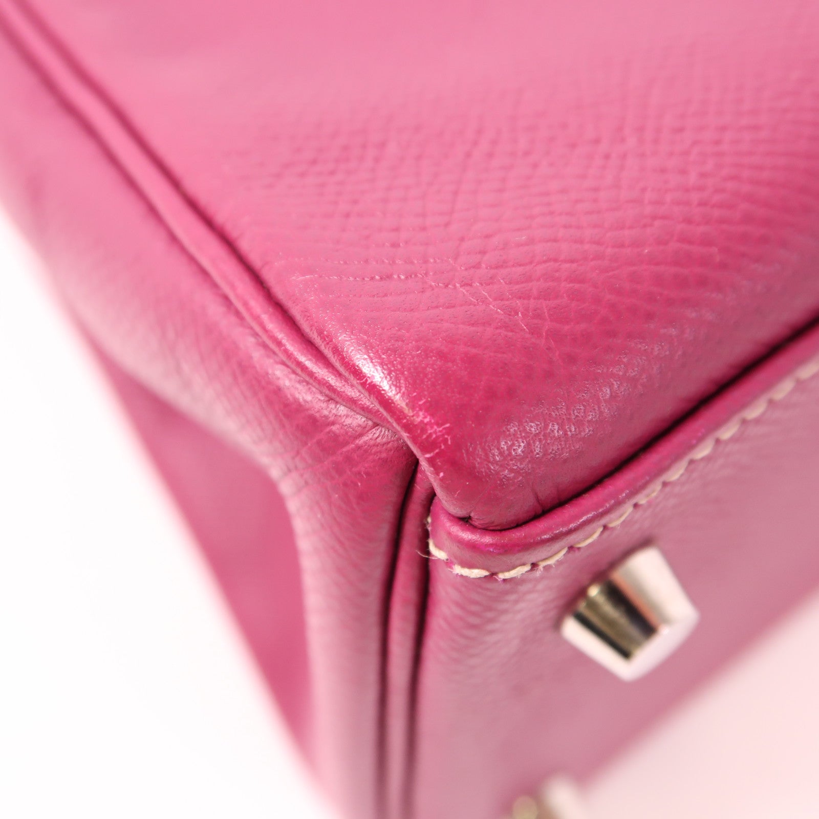 HERMES Epsom皮革Kelly 32銀扣手挽肩背兩用袋Tosca