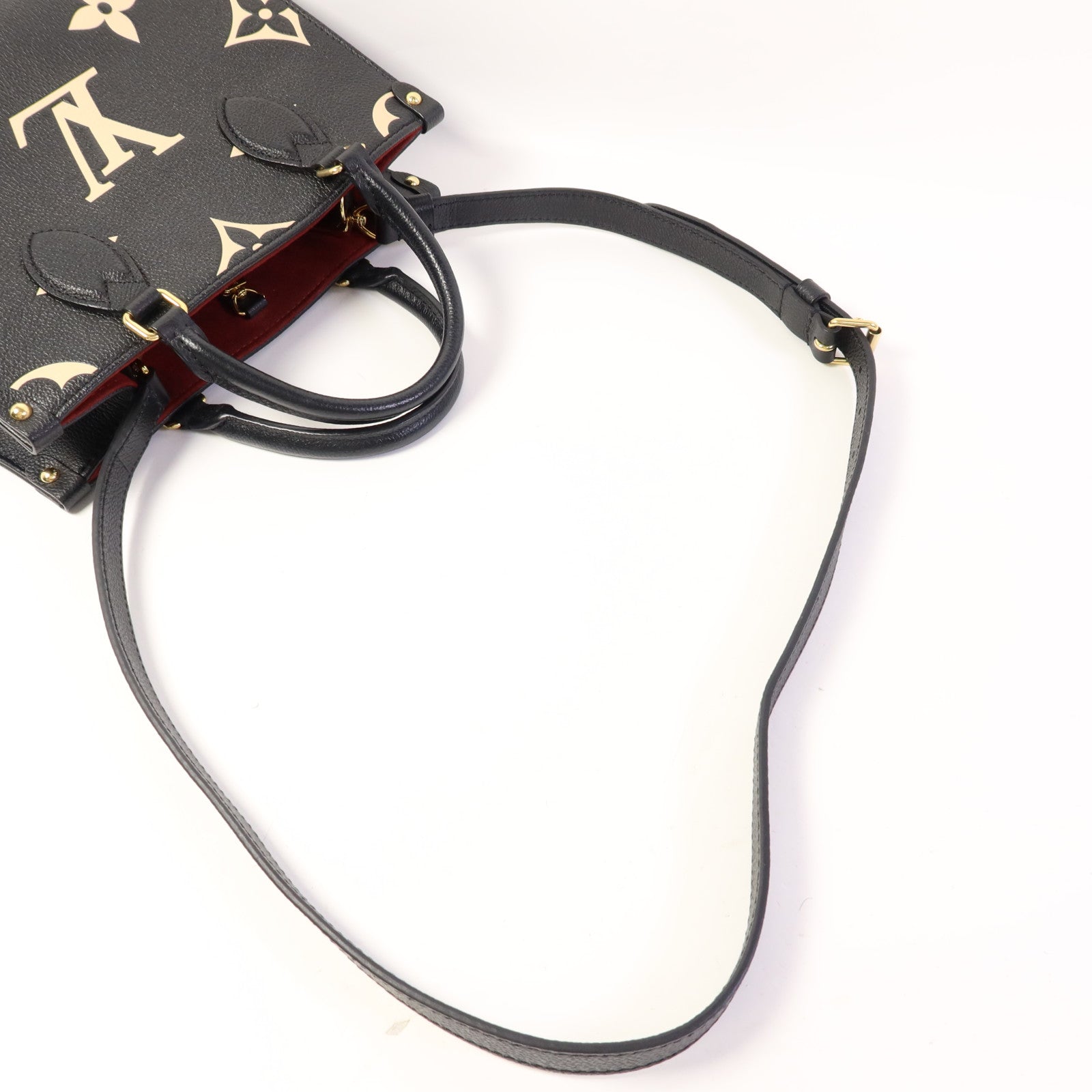 LOUIS VUITTON Monogram Empreinte On The Go PM金扣手挽肩背兩用袋