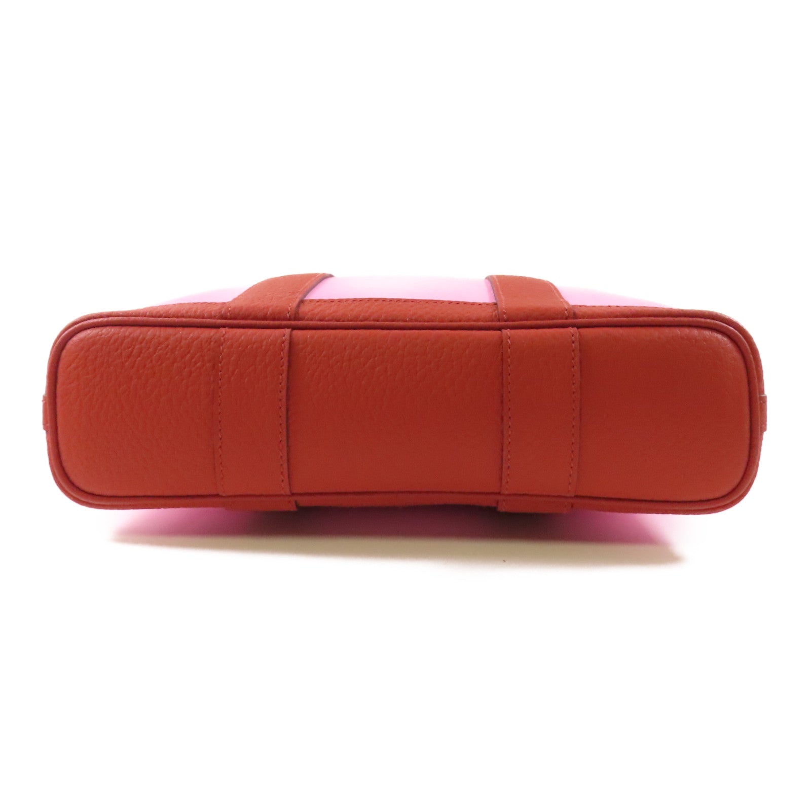 HERMES 【激減優惠】帆布Garden File PM銀扣手挽肩背兩用袋Rouge Duchesse