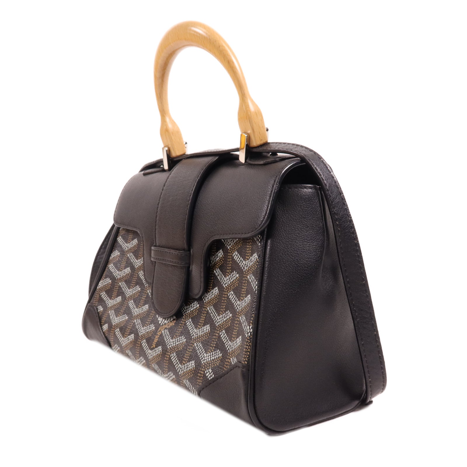 GOYARD 塗層帆布Saigon Souple Mini銀扣手挽肩背兩用袋