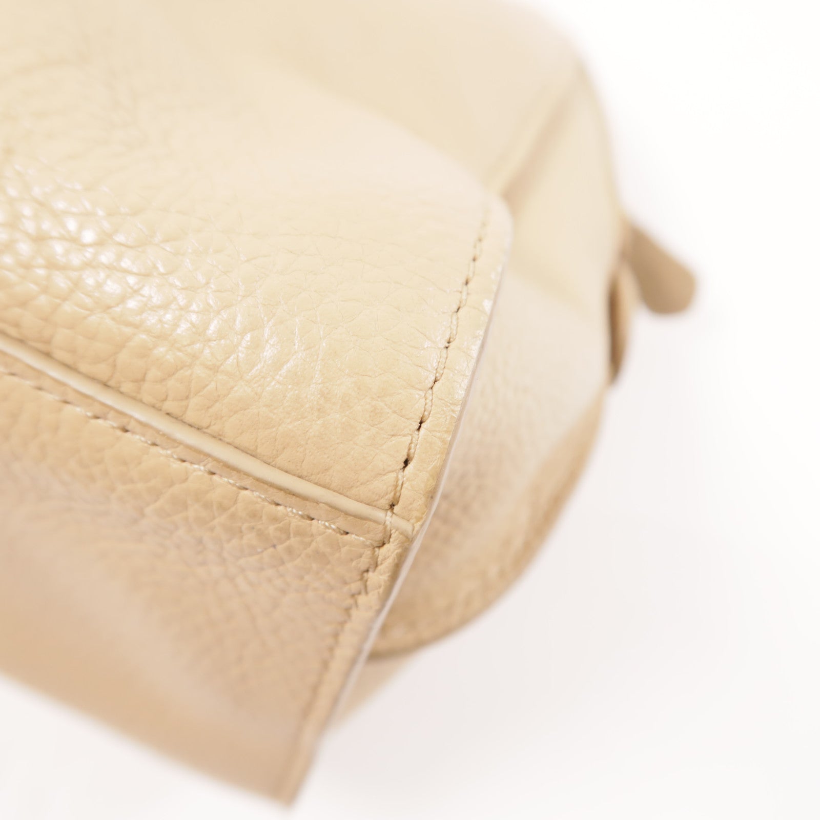 COACH 牛皮皮革Shoulder Bag金扣手挽肩背兩用袋米色