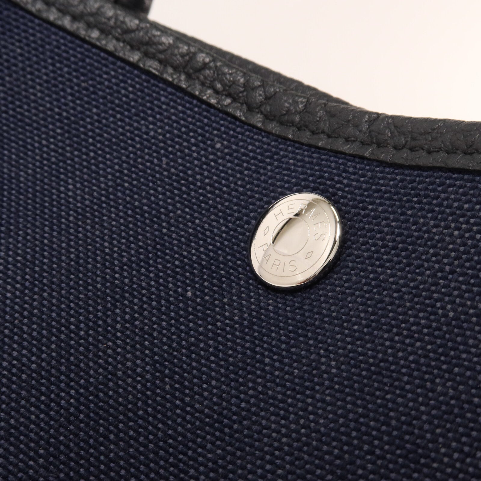 HERMES 帆布Garden Party Pocket 36手挽袋Bleu Nuit/Noir