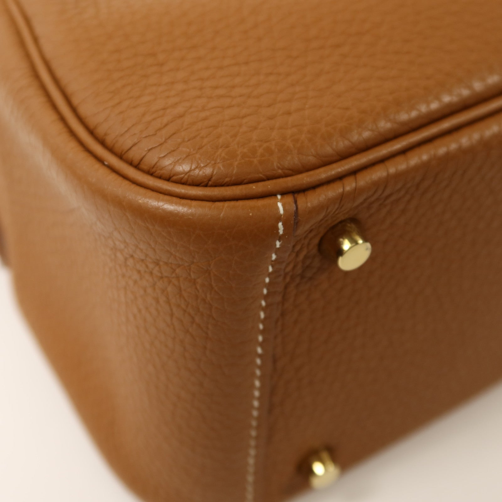 HERMES Clemence皮革Mini Lindy金扣手挽肩背兩用袋Gold