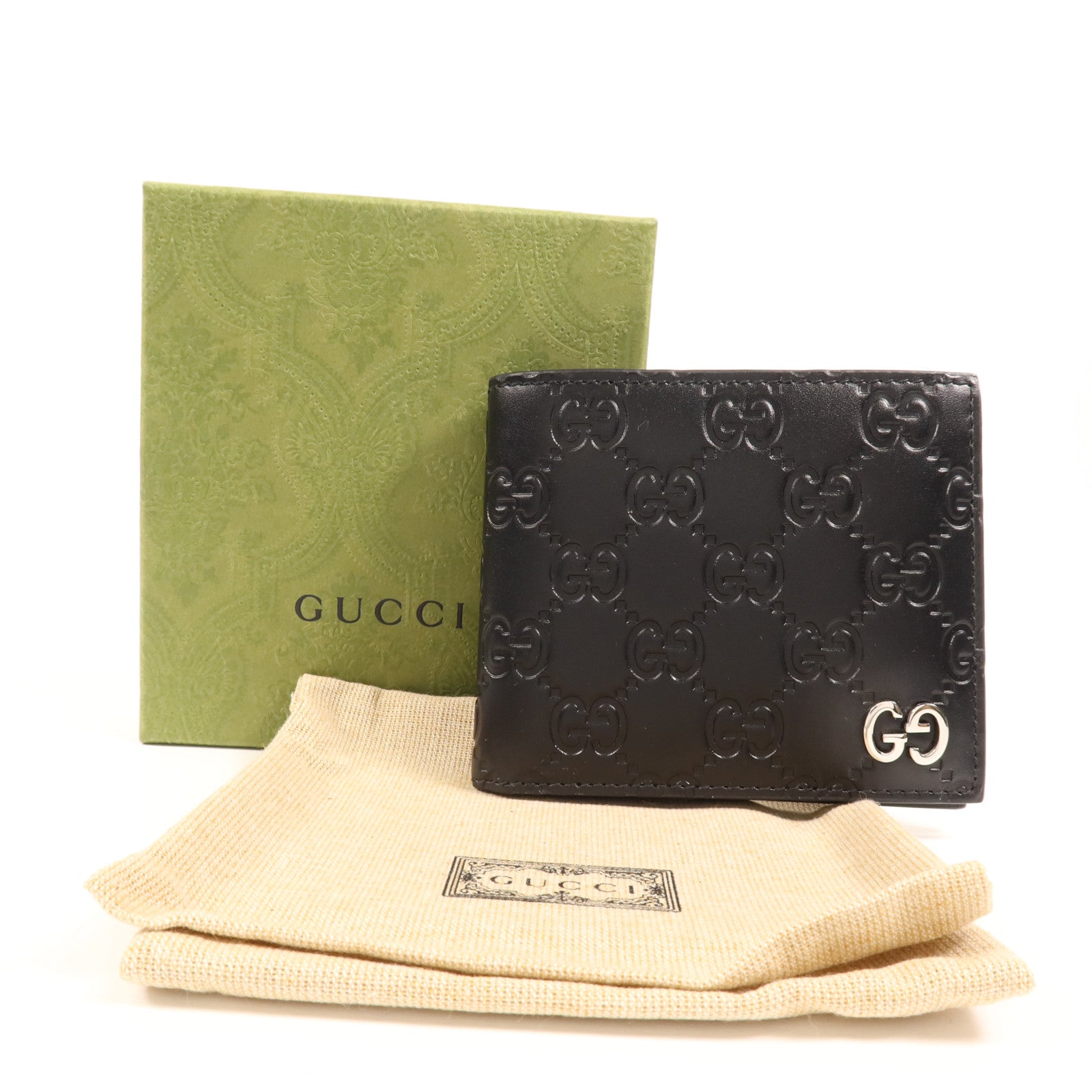 GUCCI 牛皮皮革Wallet銀扣錢包
