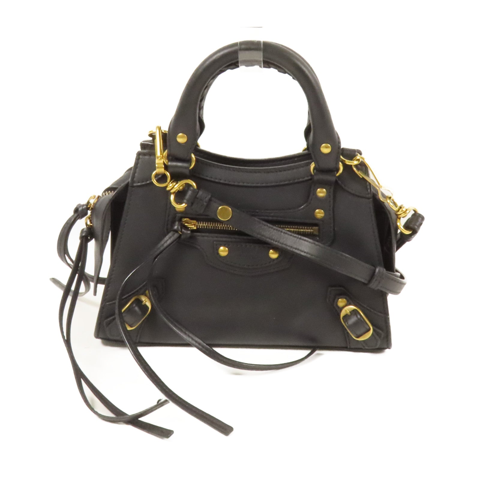 BALENCIAGA 牛皮皮革Mini Neo Classic City金扣手挽肩背兩用袋