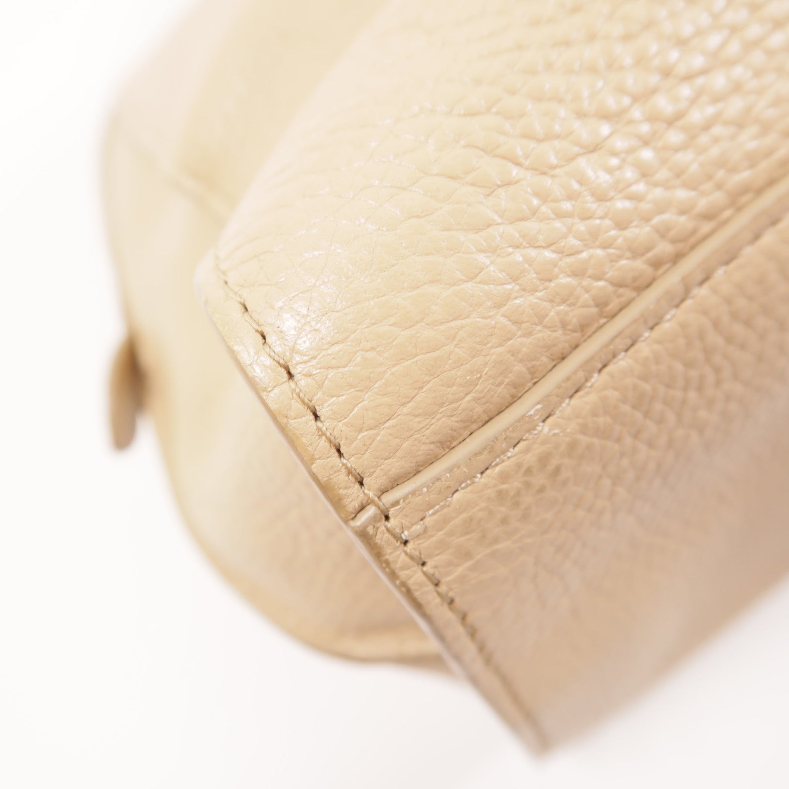 COACH 牛皮皮革Shoulder Bag金扣手挽肩背兩用袋米色