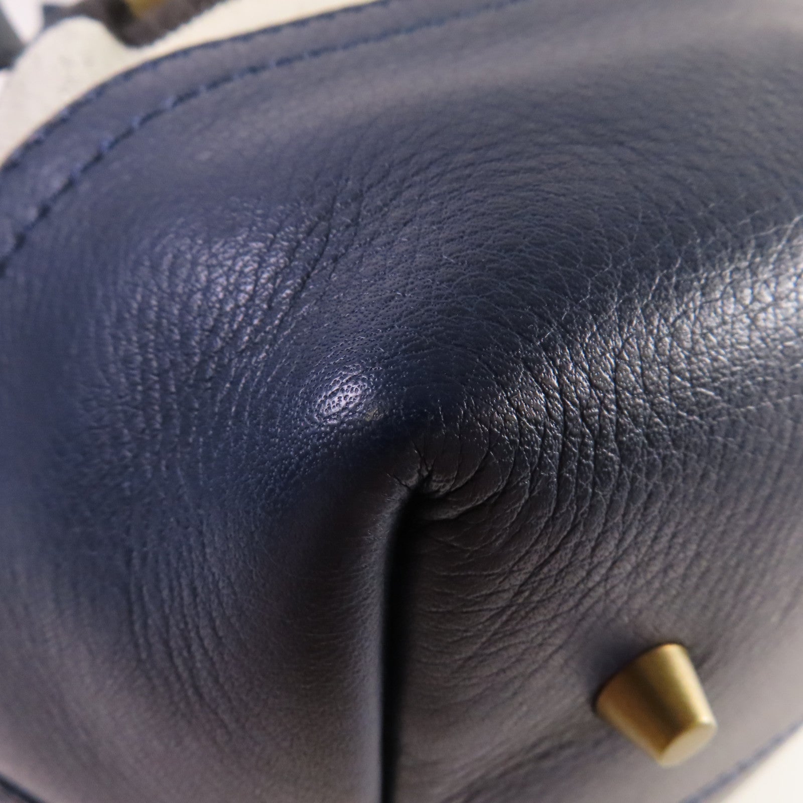 BURBERRY 帆布/牛皮皮革2Way Shoulder Bag金扣手挽肩背兩用袋啡色/藍色