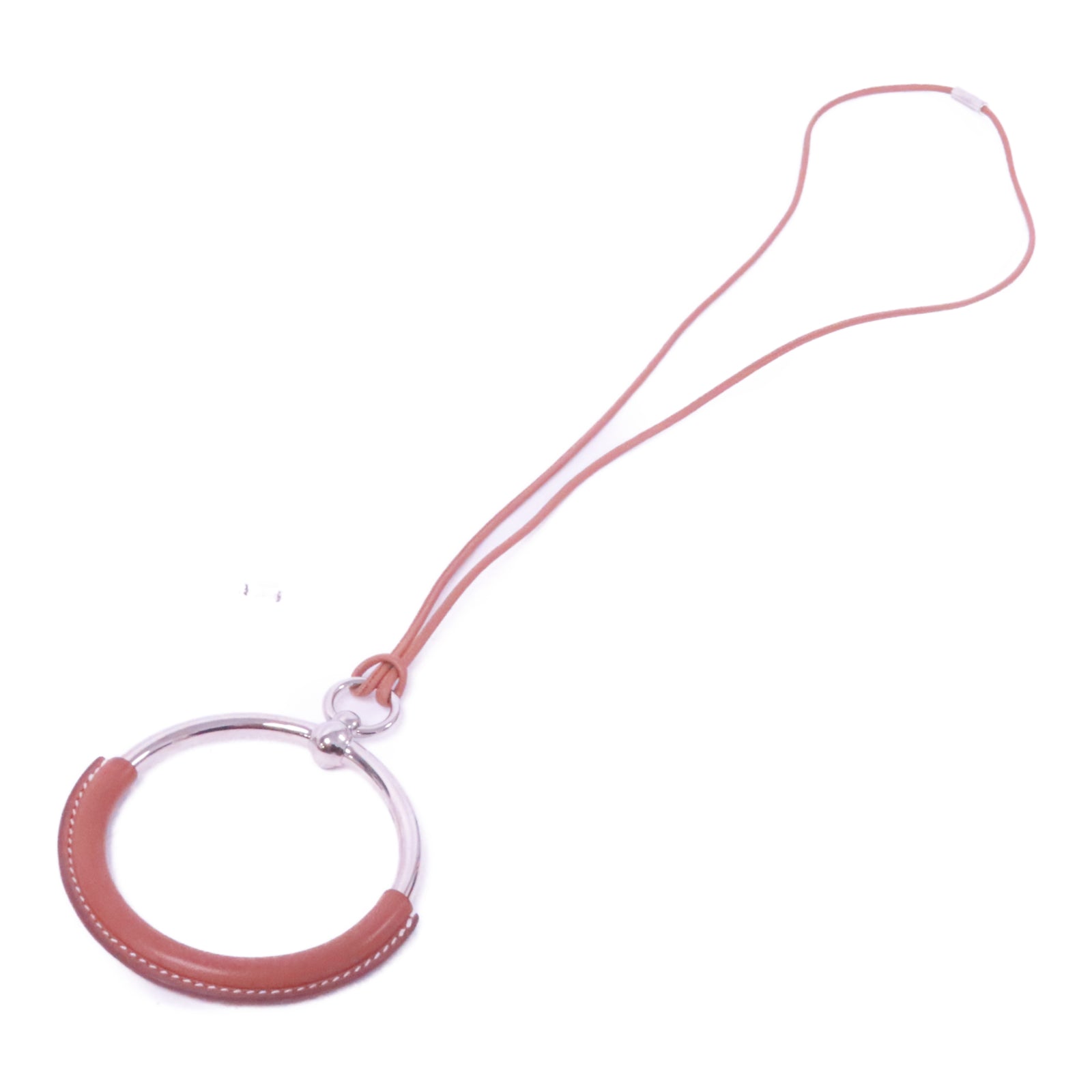 HERMES 【激減優惠】皮革/金屬Necklace項鍊啡色/銀色