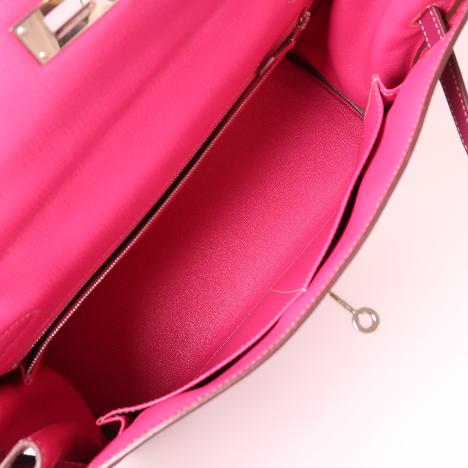 HERMES Epsom皮革Kelly 32銀扣手挽肩背兩用袋Tosca