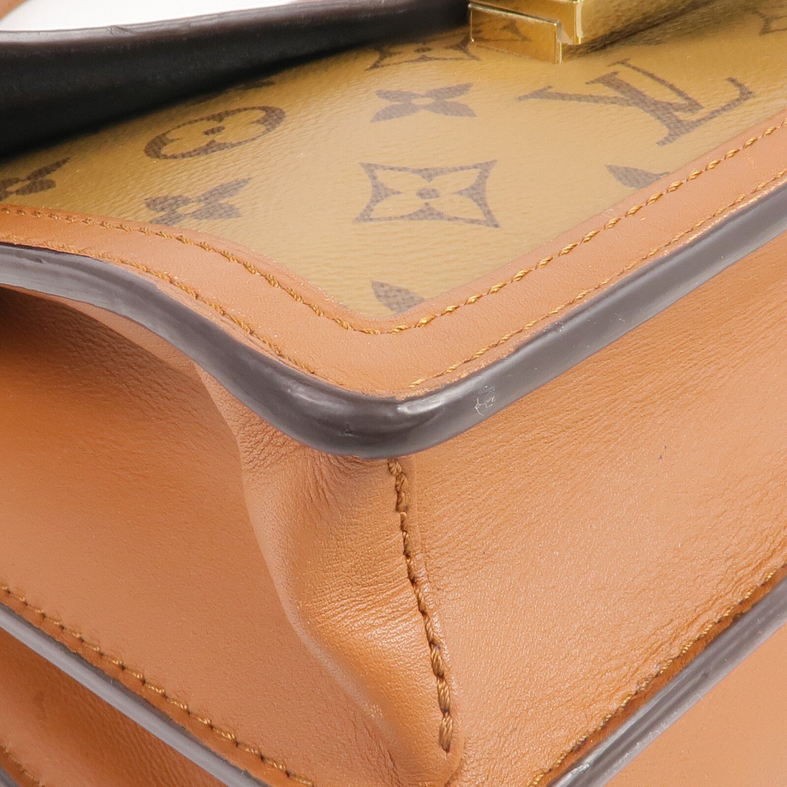 LOUIS VUITTON Monogram Reverse Dauphine MM金扣肩背袋