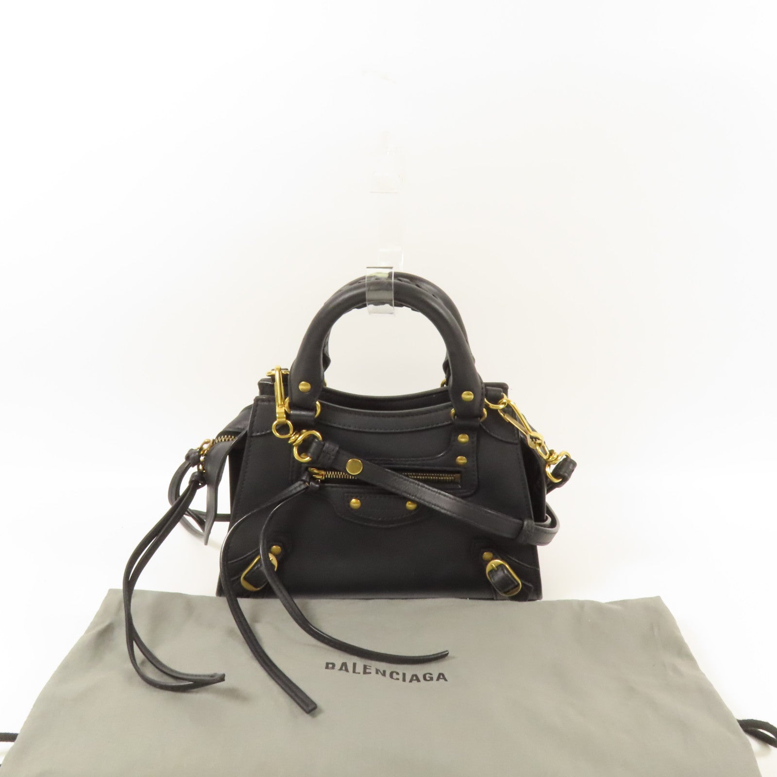 BALENCIAGA 牛皮皮革Mini Neo Classic City金扣手挽肩背兩用袋