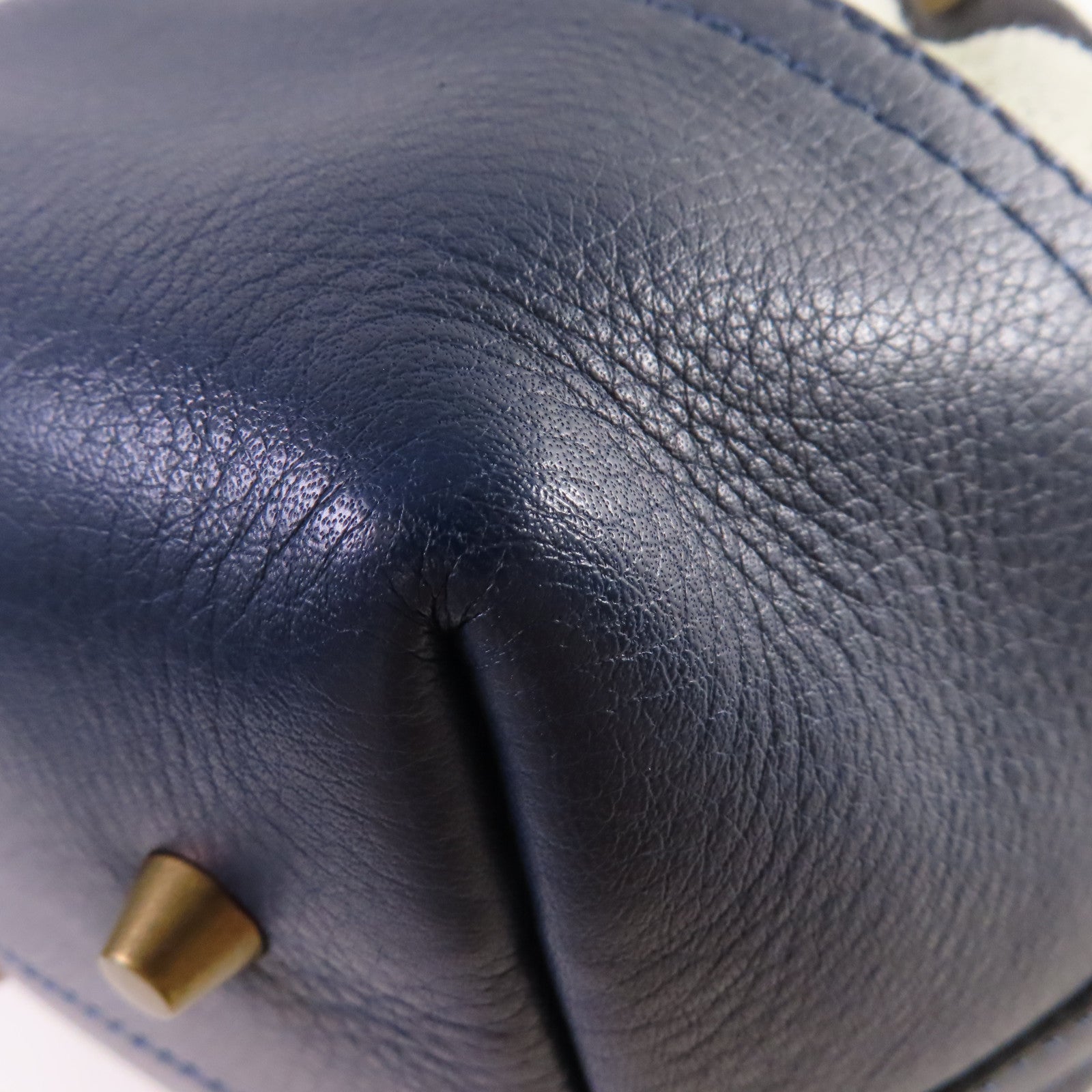 BURBERRY 帆布/牛皮皮革2Way Shoulder Bag金扣手挽肩背兩用袋啡色/藍色