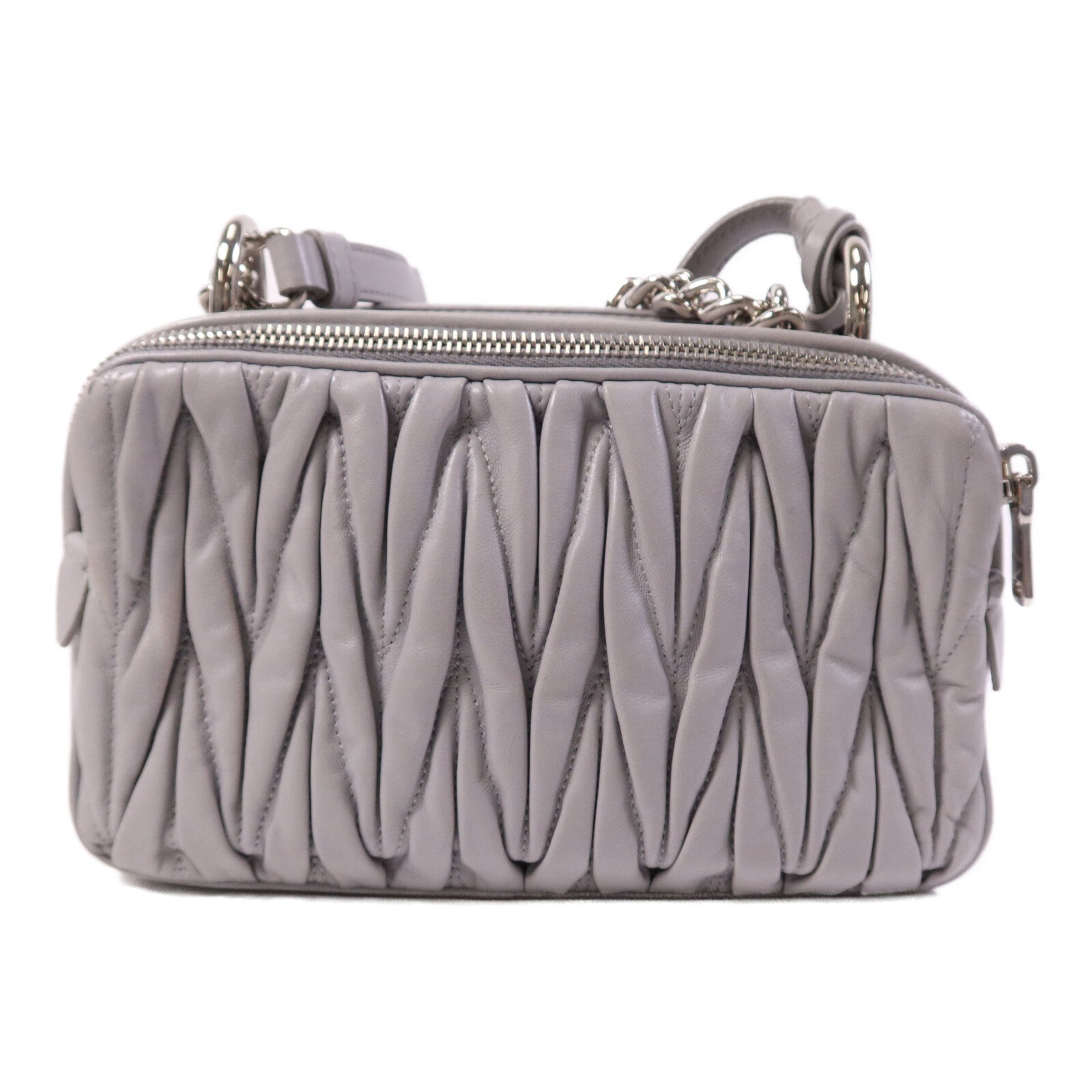 Miu Miu 羊皮皮革Shoulder Bag銀扣鏈帶肩背袋