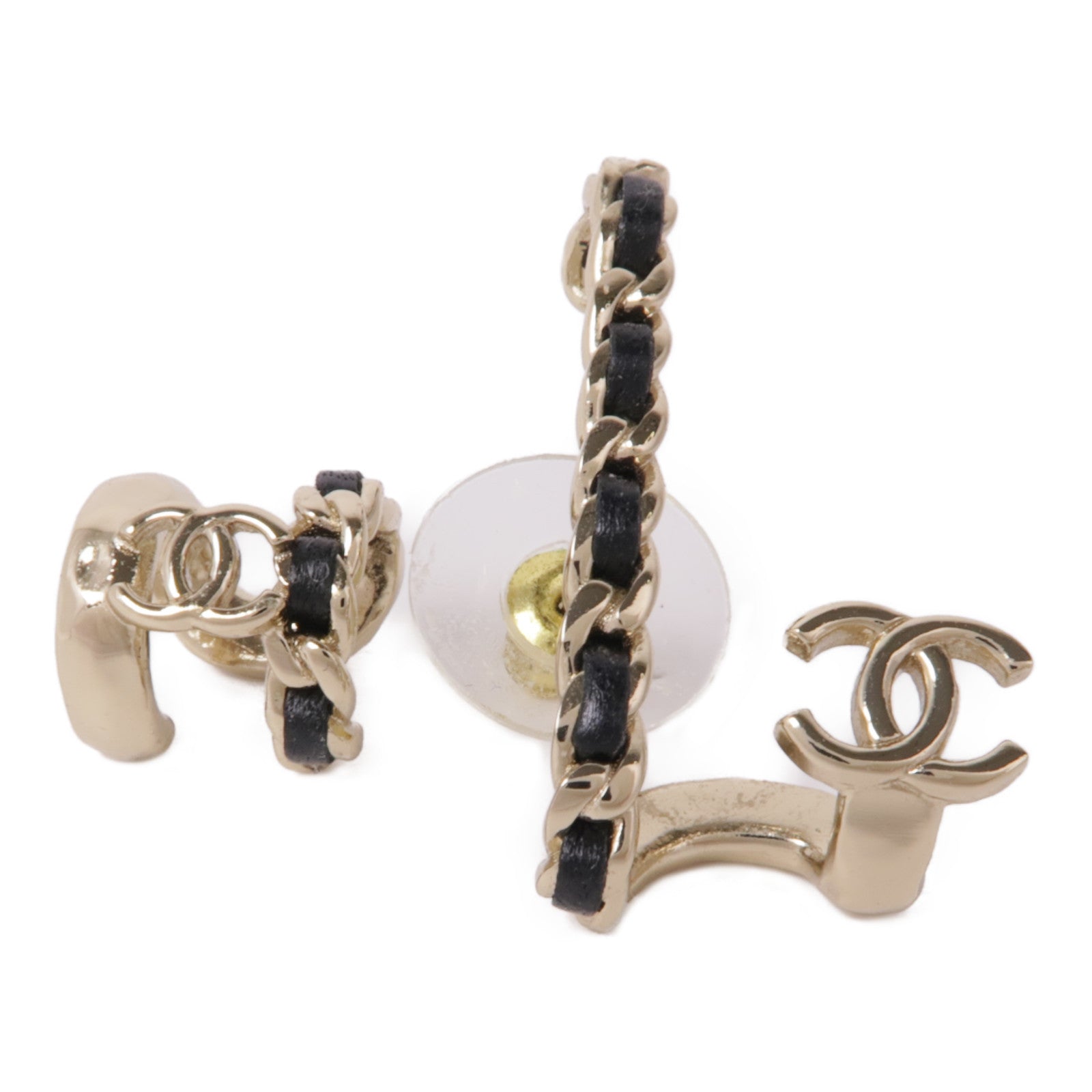 CHANEL 金屬/皮革Earring and Ear Cuff Set耳環/耳夾