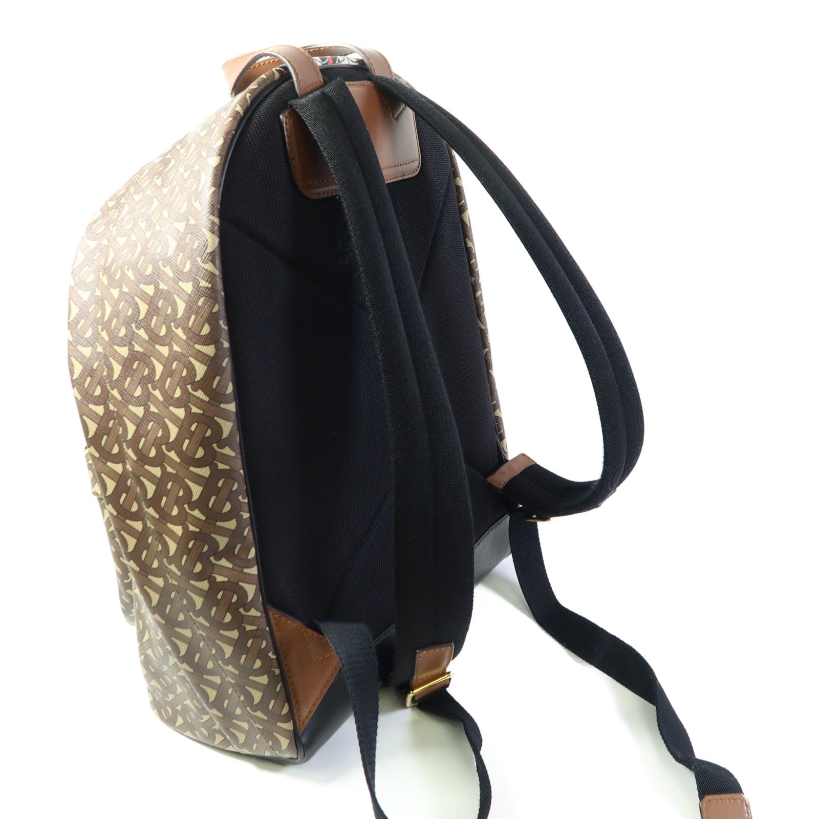 BURBERRY 塗層帆布TB Monogarm Stripe Backpack金扣背包
