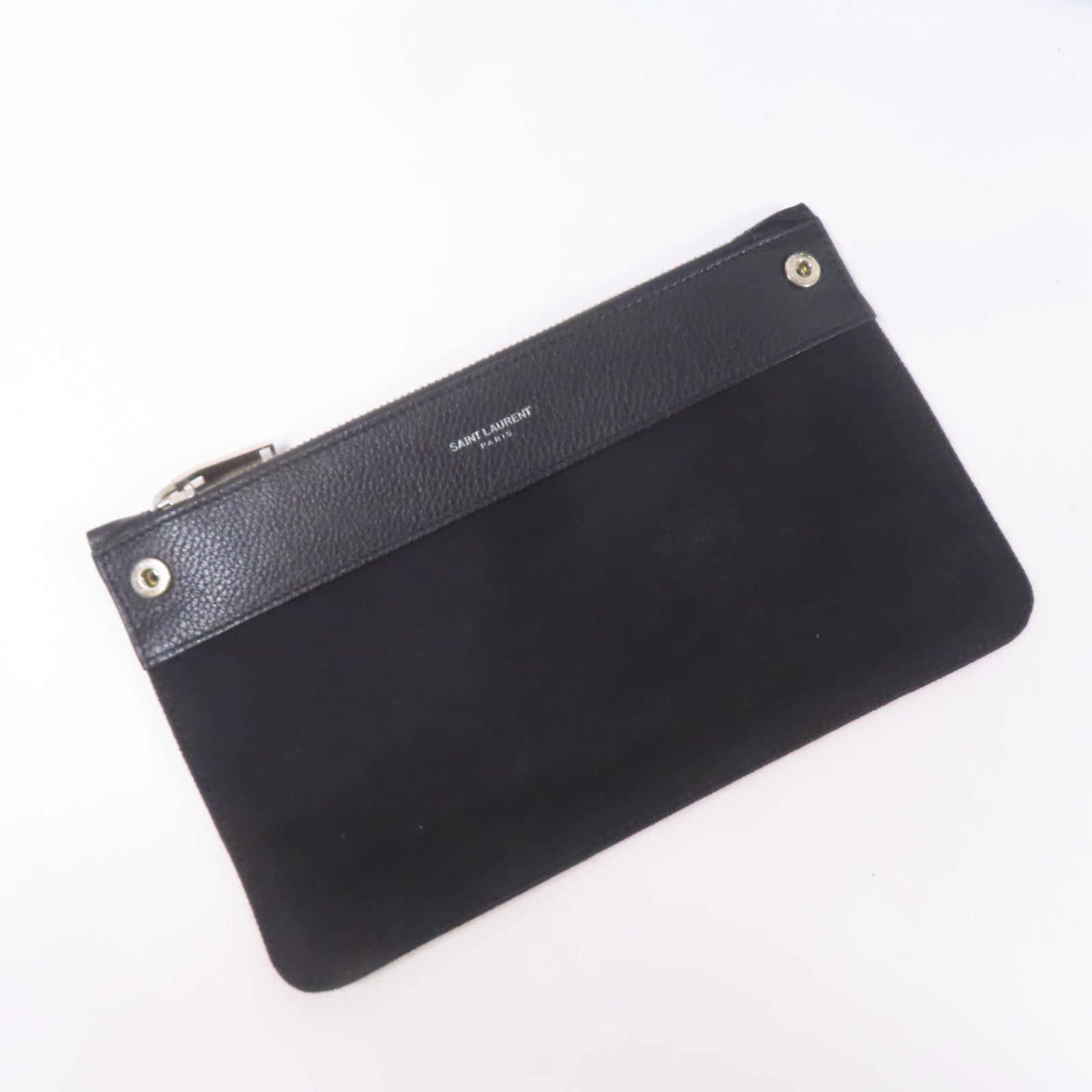 SAINT LAURENT 牛皮皮革Sac De Jour Souple銀扣手挽肩背兩用袋