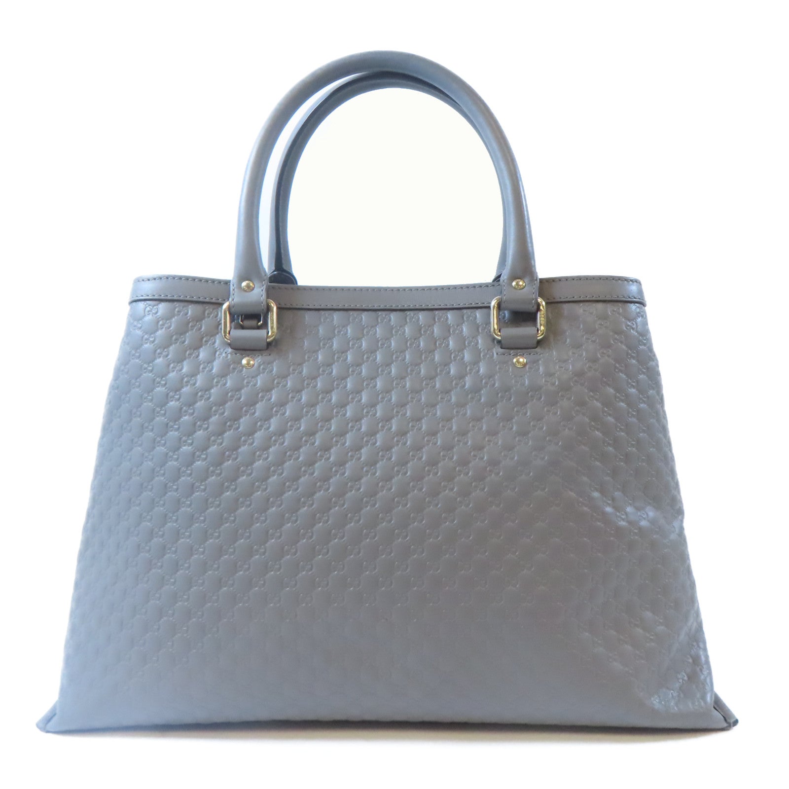 GUCCI 牛皮皮革Guccissima金扣手挽肩背兩用袋灰色