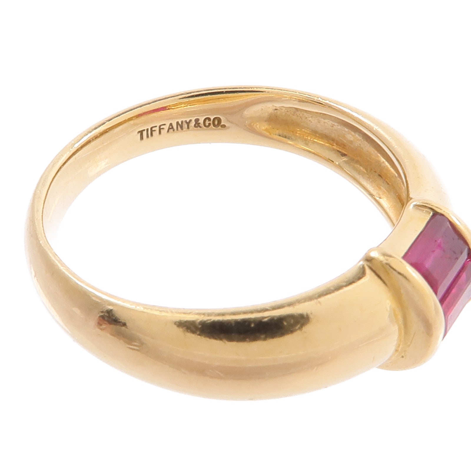 TIFFANY＆CO 18K黃金Ruby Ring紅寶石戒指