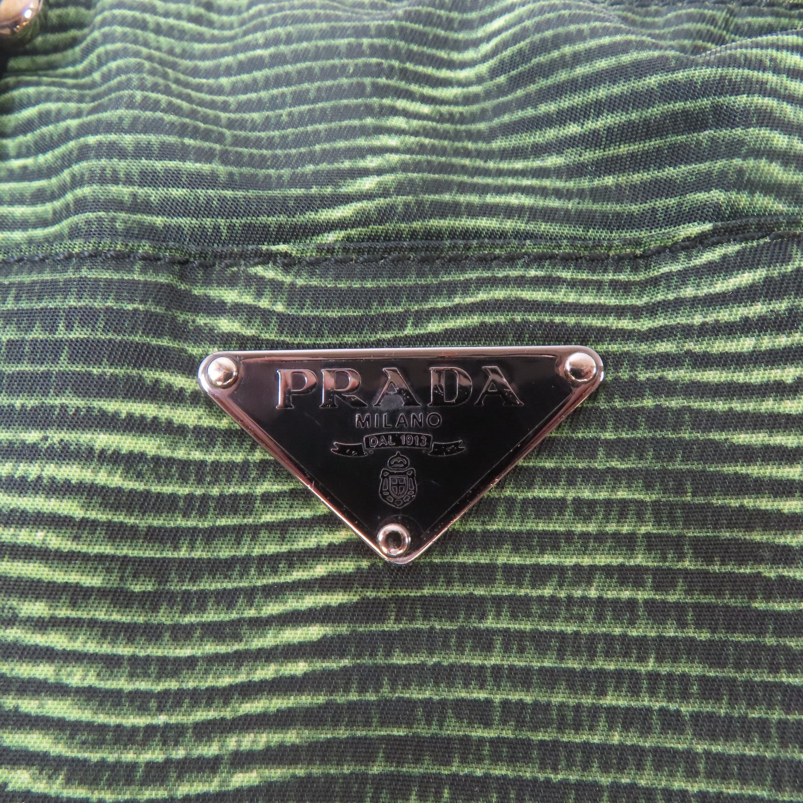 PRADA 尼龍2 Way Shoulder Bag銀扣手挽肩背兩用袋綠色