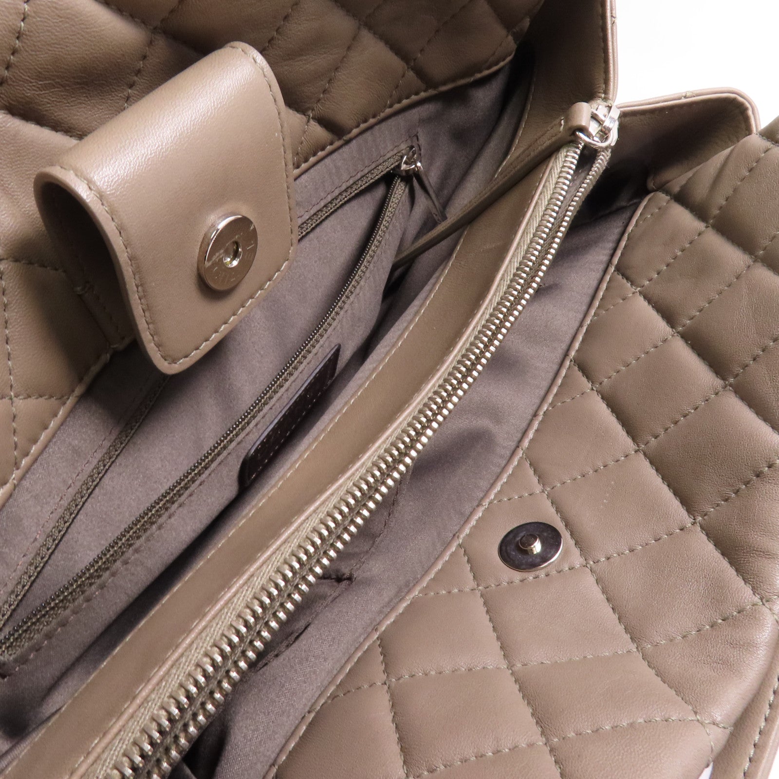 CHANEL 牛皮皮革Chain Shoulder銀扣鏈帶肩背袋