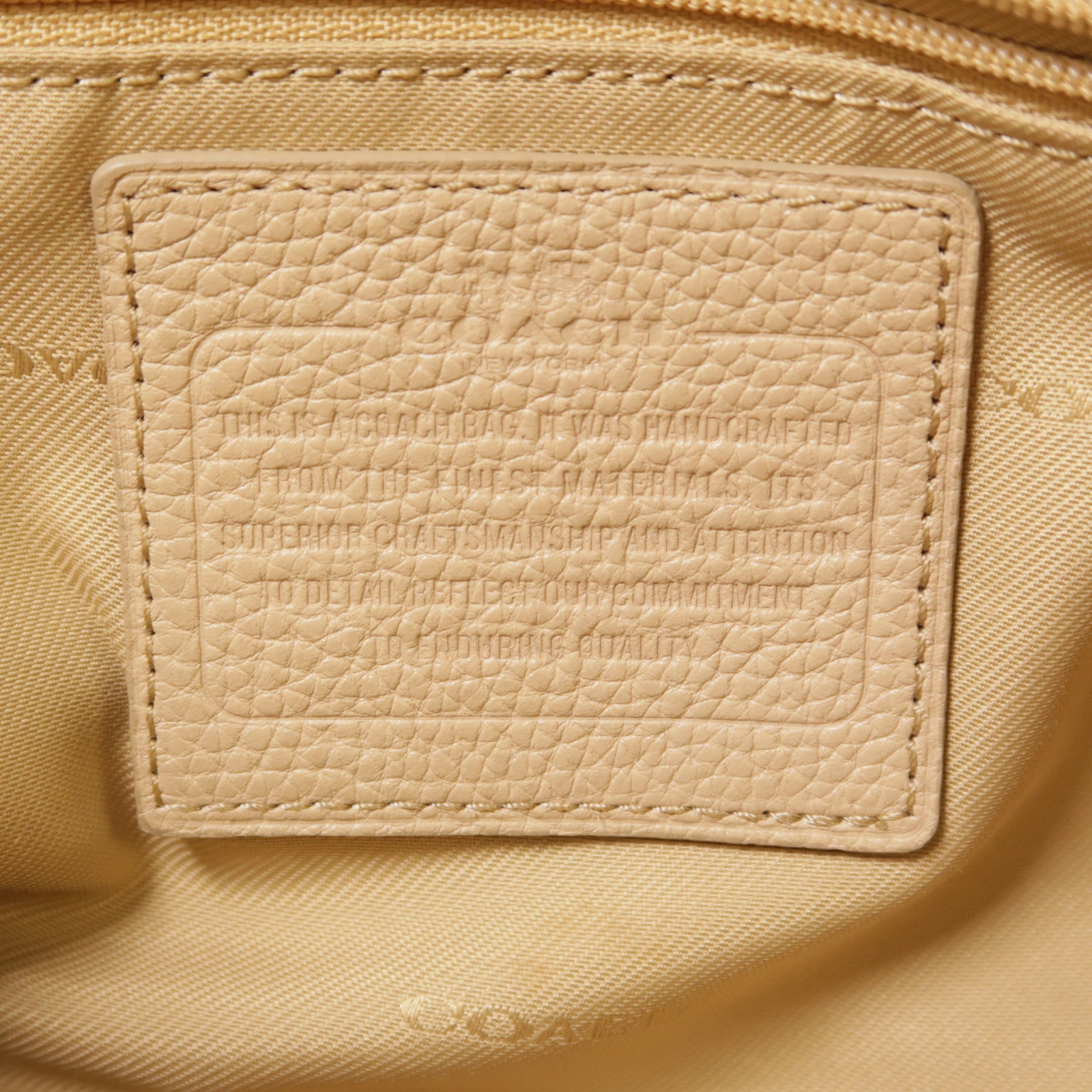 COACH 牛皮皮革Shoulder Bag金扣手挽肩背兩用袋米色