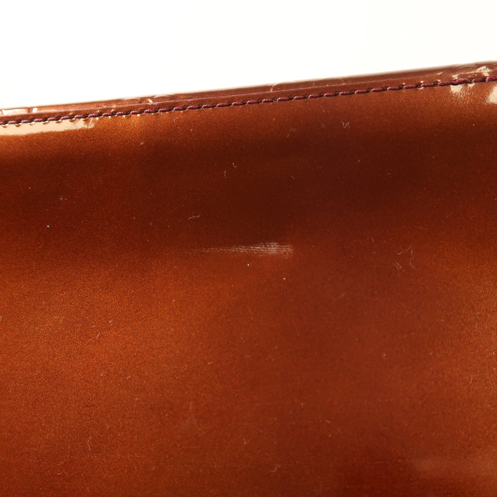 LOUIS VUITTON Monogram Vernis Wilshire GM金扣手挽袋酒紅色