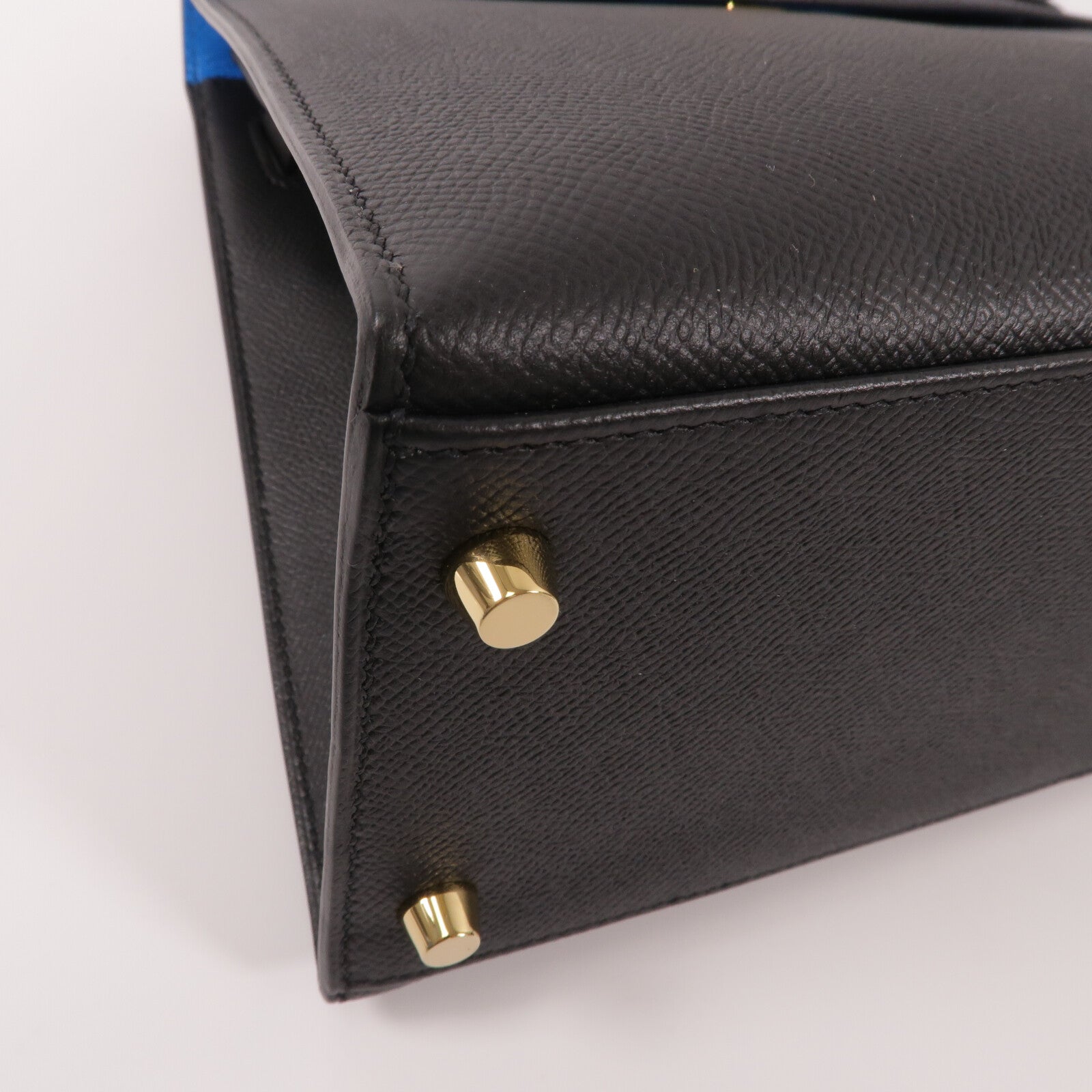 HERMES Epsom皮革Kelly 28手挽肩背兩用袋Blue Indigo
