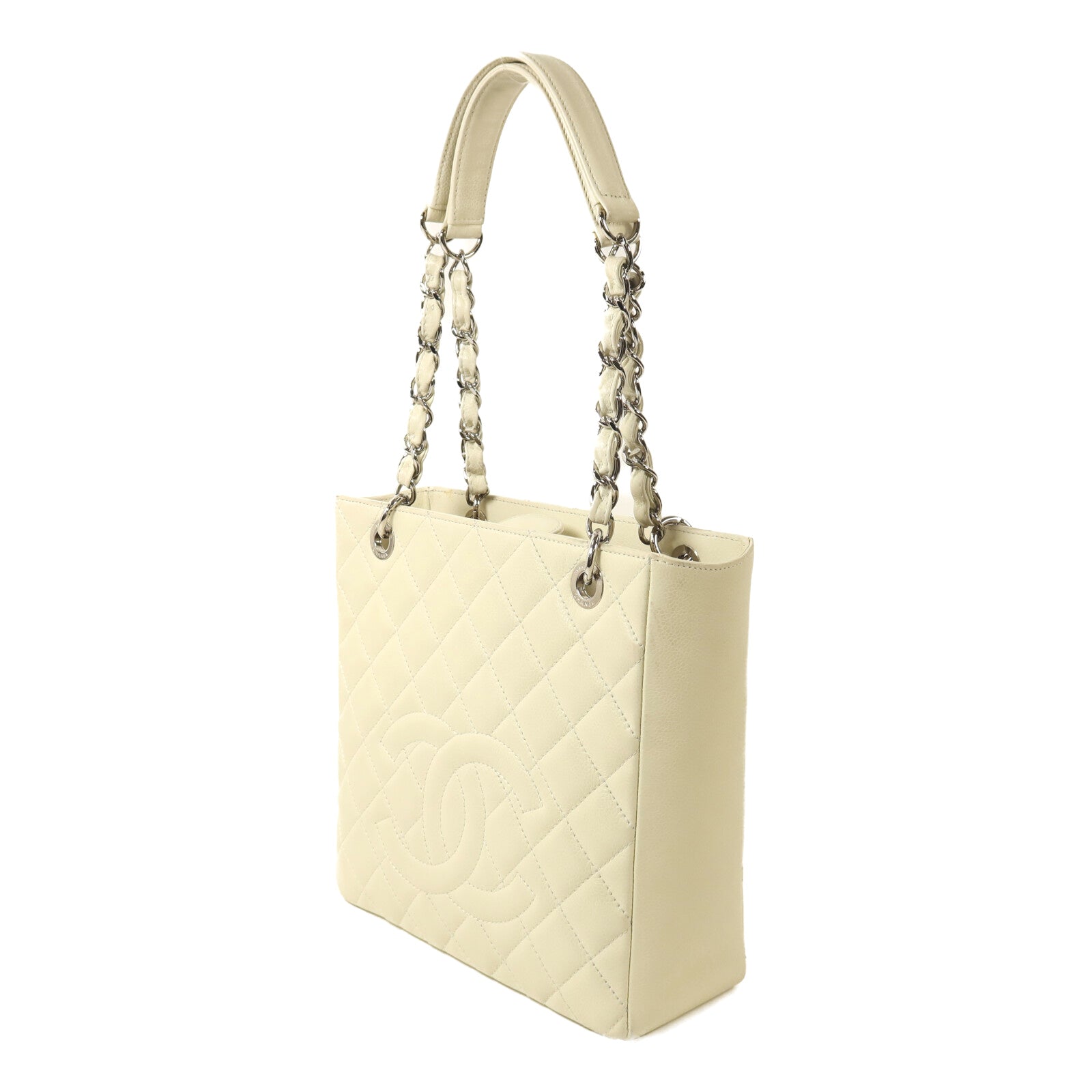 CHANEL 牛皮皮革PST Petite Shopping Tote Bag銀扣鏈帶手挽袋
