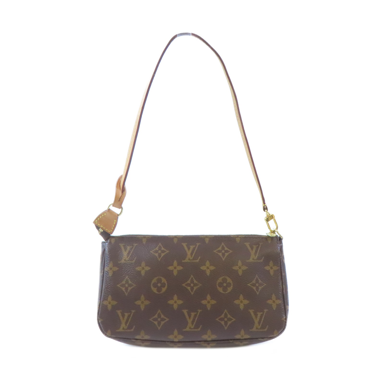 LOUIS VUITTON Monogram Pochette Accessoires金扣肩背袋啡色
