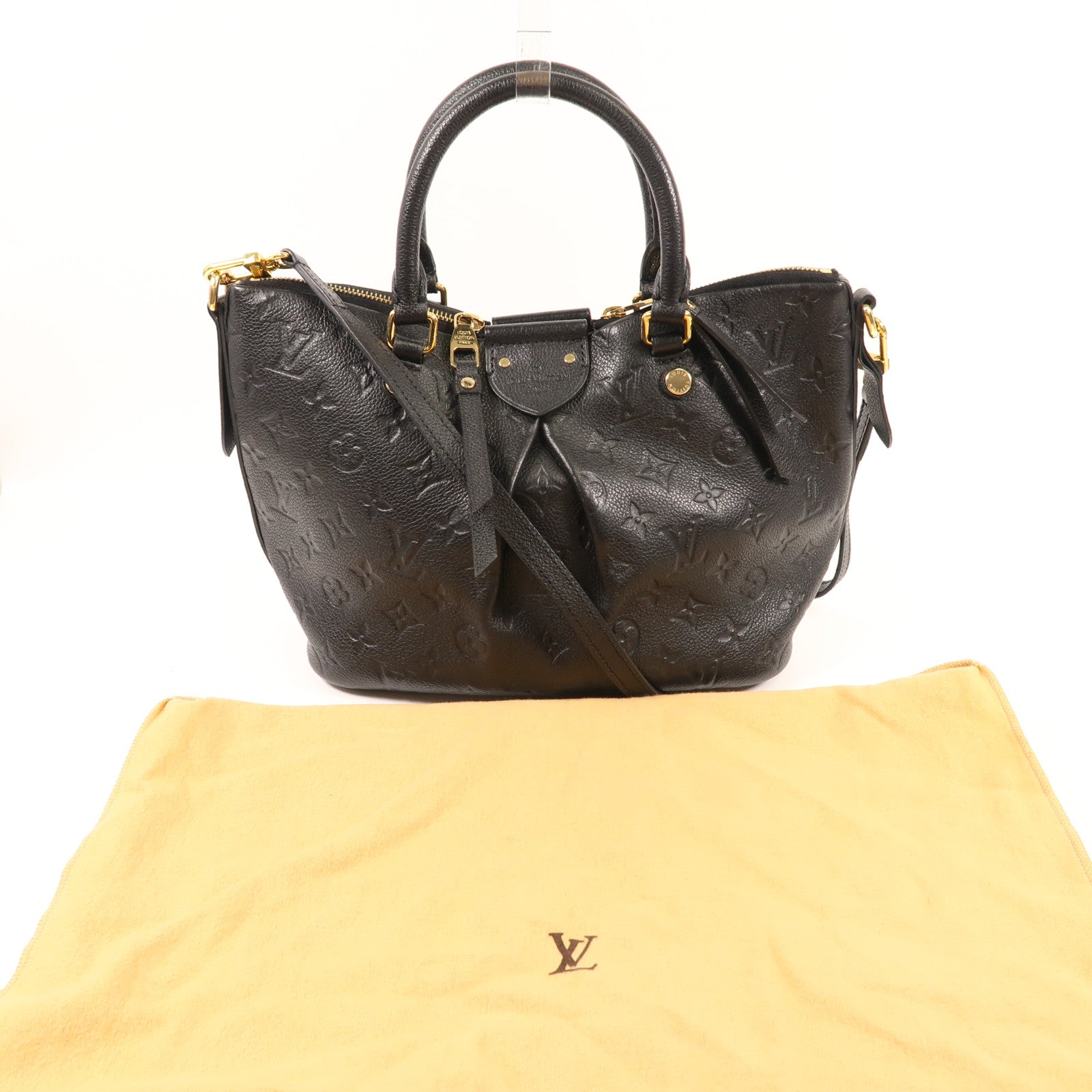 LOUIS VUITTON Monogram Empreinte Mazarine MM金扣手挽肩背兩用袋