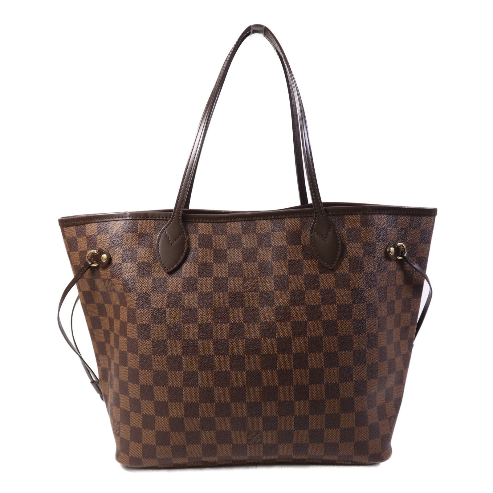 LOUIS VUITTON Damier Neverfull MM金扣肩背袋/手挽袋