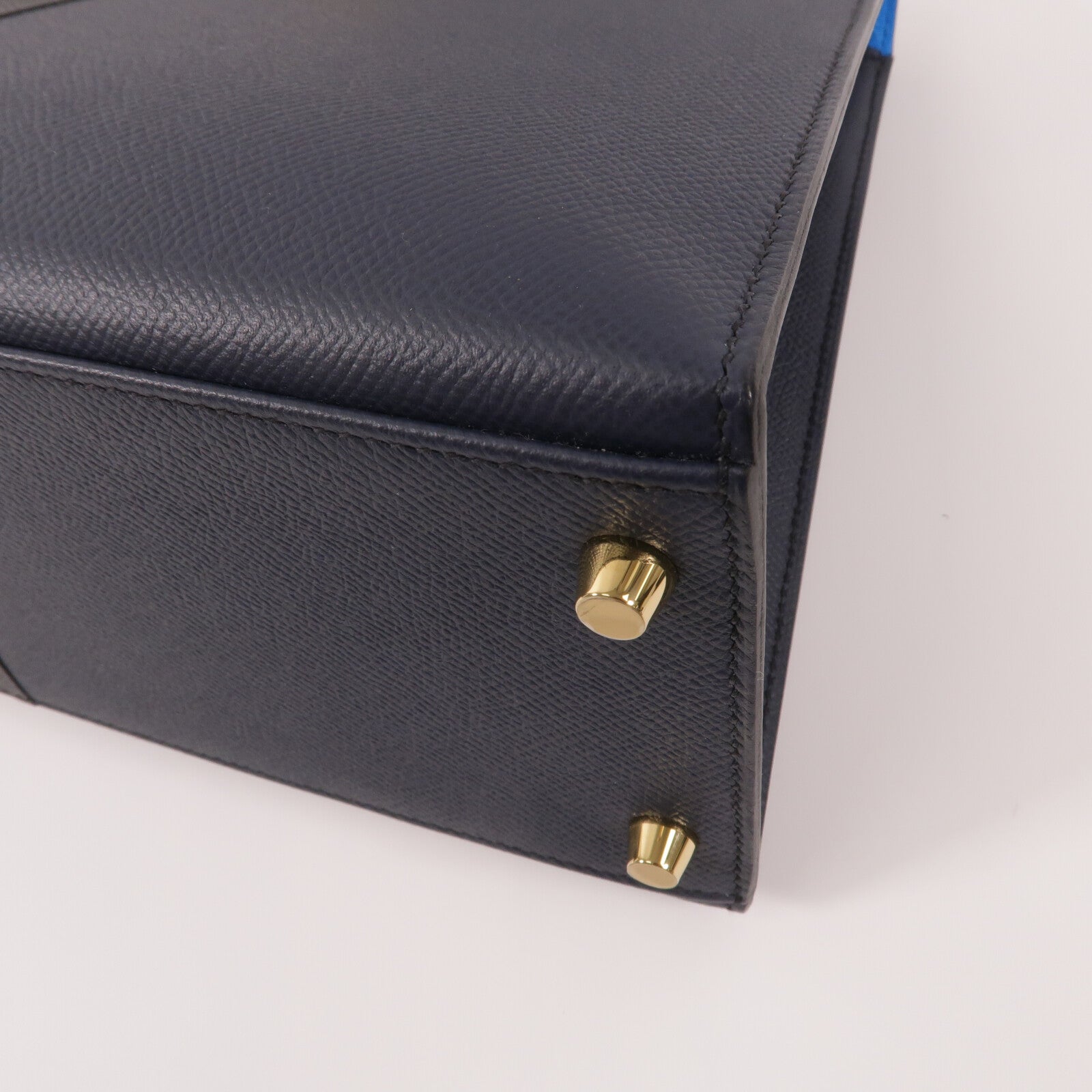HERMES Epsom皮革Kelly 28手挽肩背兩用袋Blue Indigo