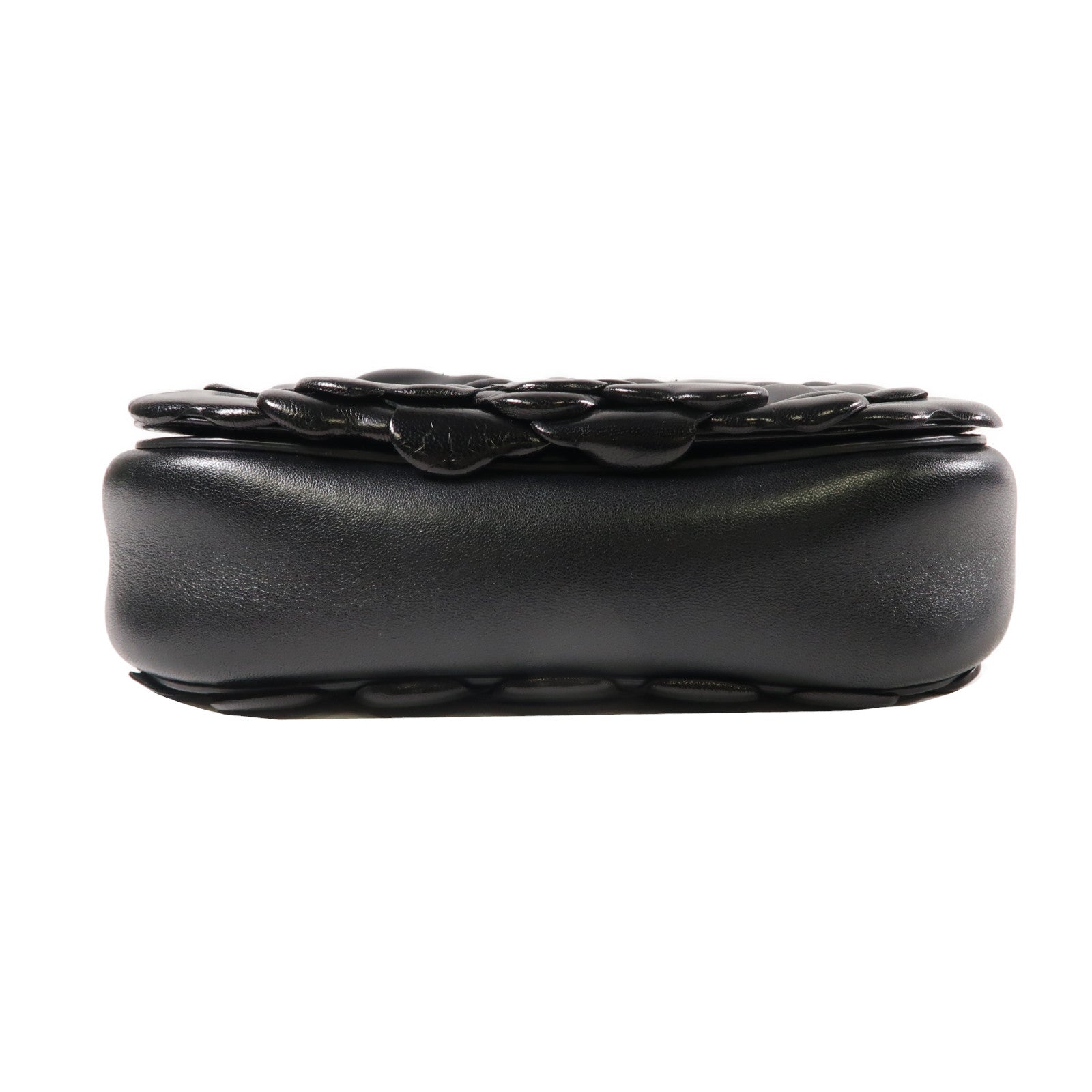 Valentino 牛皮皮革Shoulder Bag銀扣肩背袋黑色