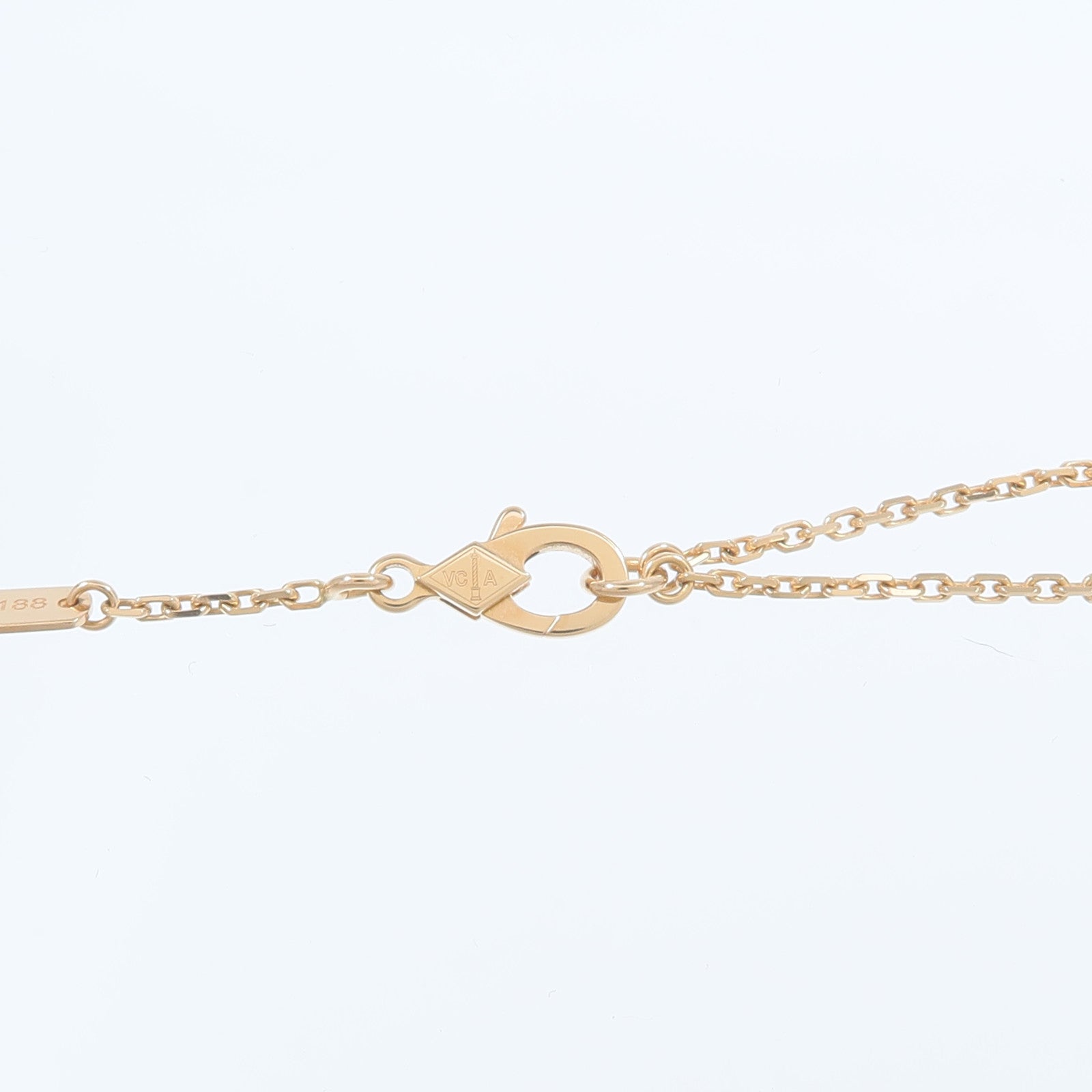 Van Cleef & Arpels 18K玫瑰金Vintage Alhambra pendant玫瑰石/鑽石項鍊