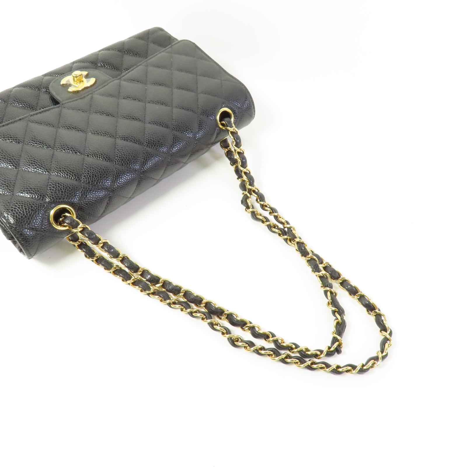 CHANEL CC GHW Classic 25 Chain Shoulder Bag Calfskin Leather Black