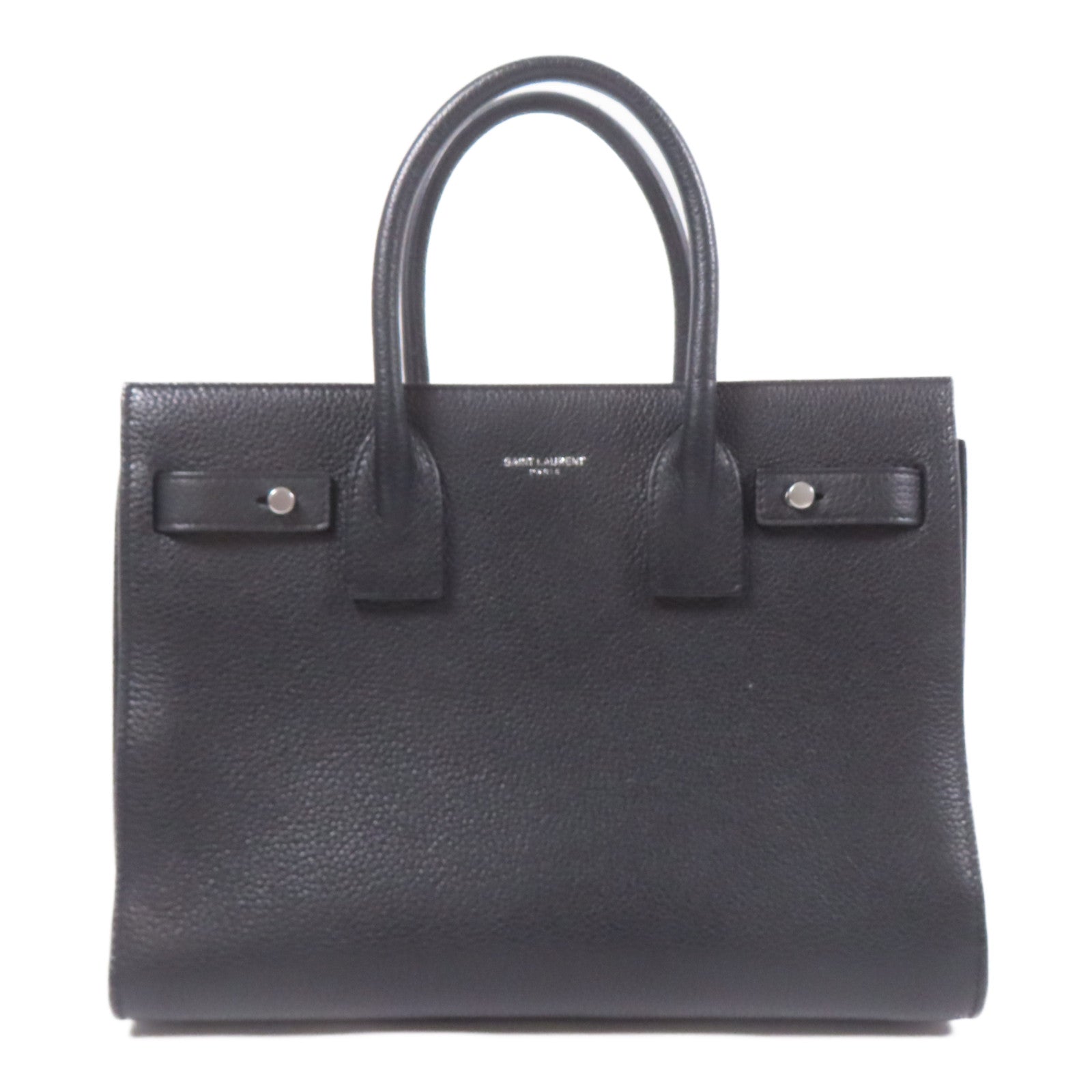 SAINT LAURENT 牛皮皮革Sac De Jour Souple銀扣手挽肩背兩用袋