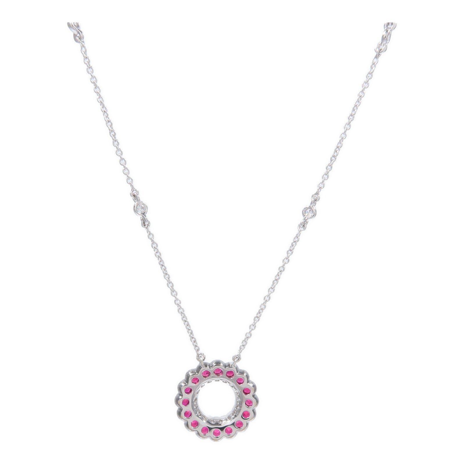 JEWELRY 18K白金Ruby Diamond紅寶石/鑽石項鍊