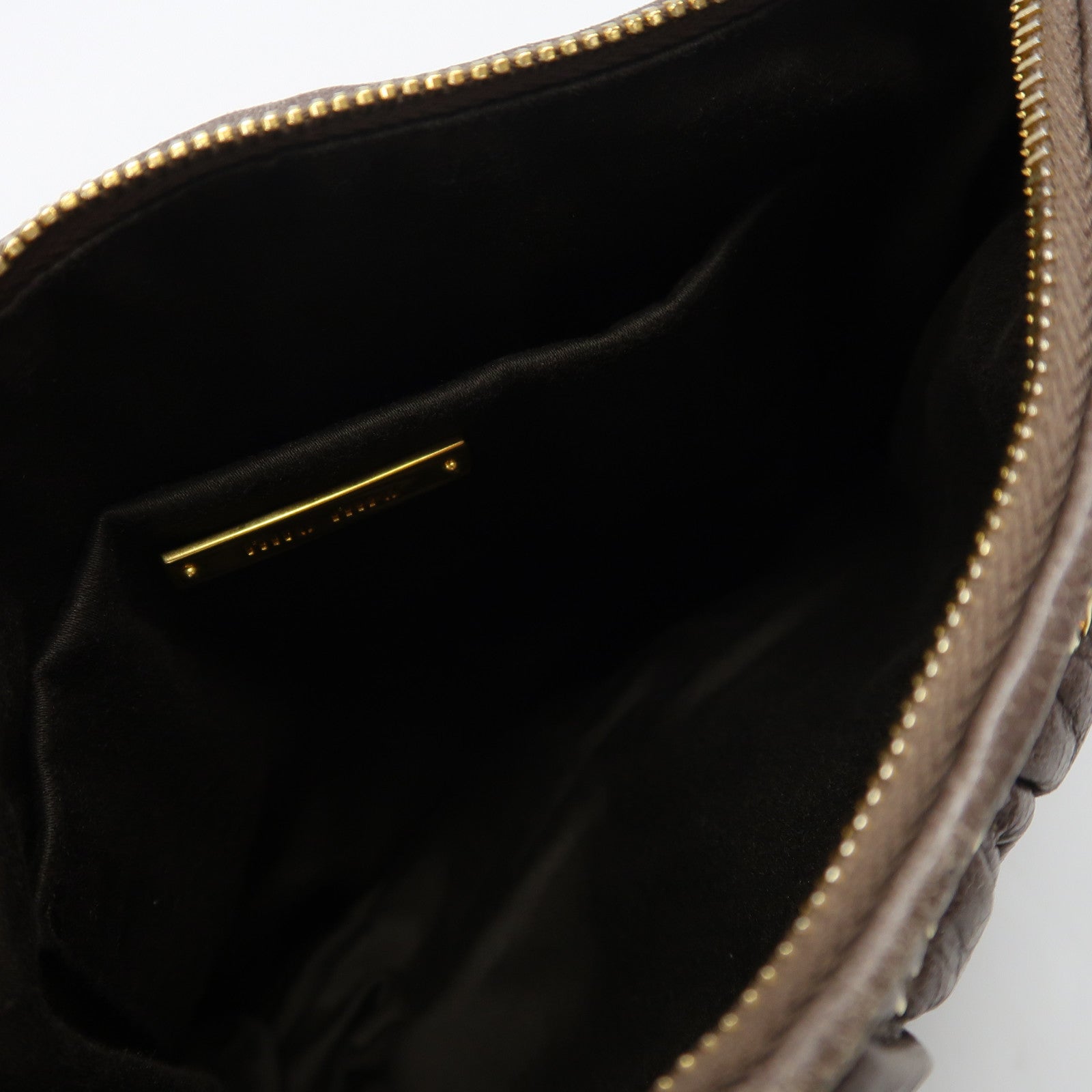 Miu Miu 牛皮皮革Shoulder Bag金扣肩背袋灰色