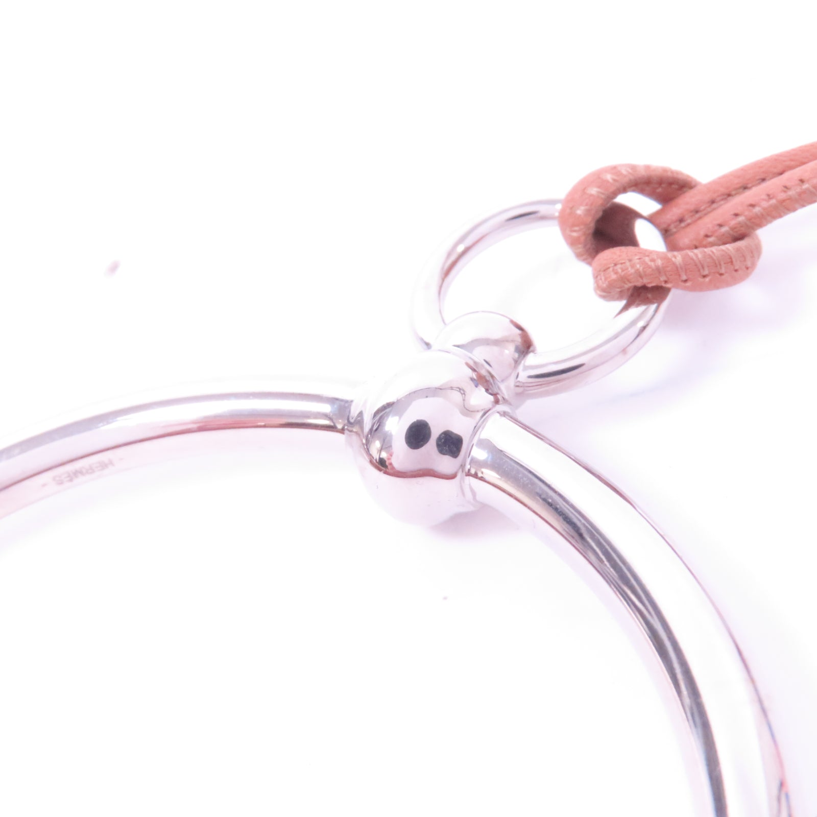 HERMES 【激減優惠】皮革/金屬Necklace項鍊啡色/銀色