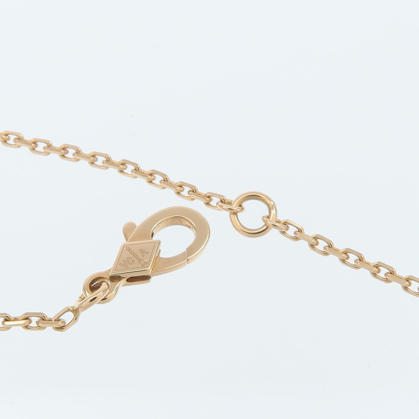Van Cleef & Arpels 18K玫瑰金Vintage Alhambra pendant玫瑰石/鑽石項鍊
