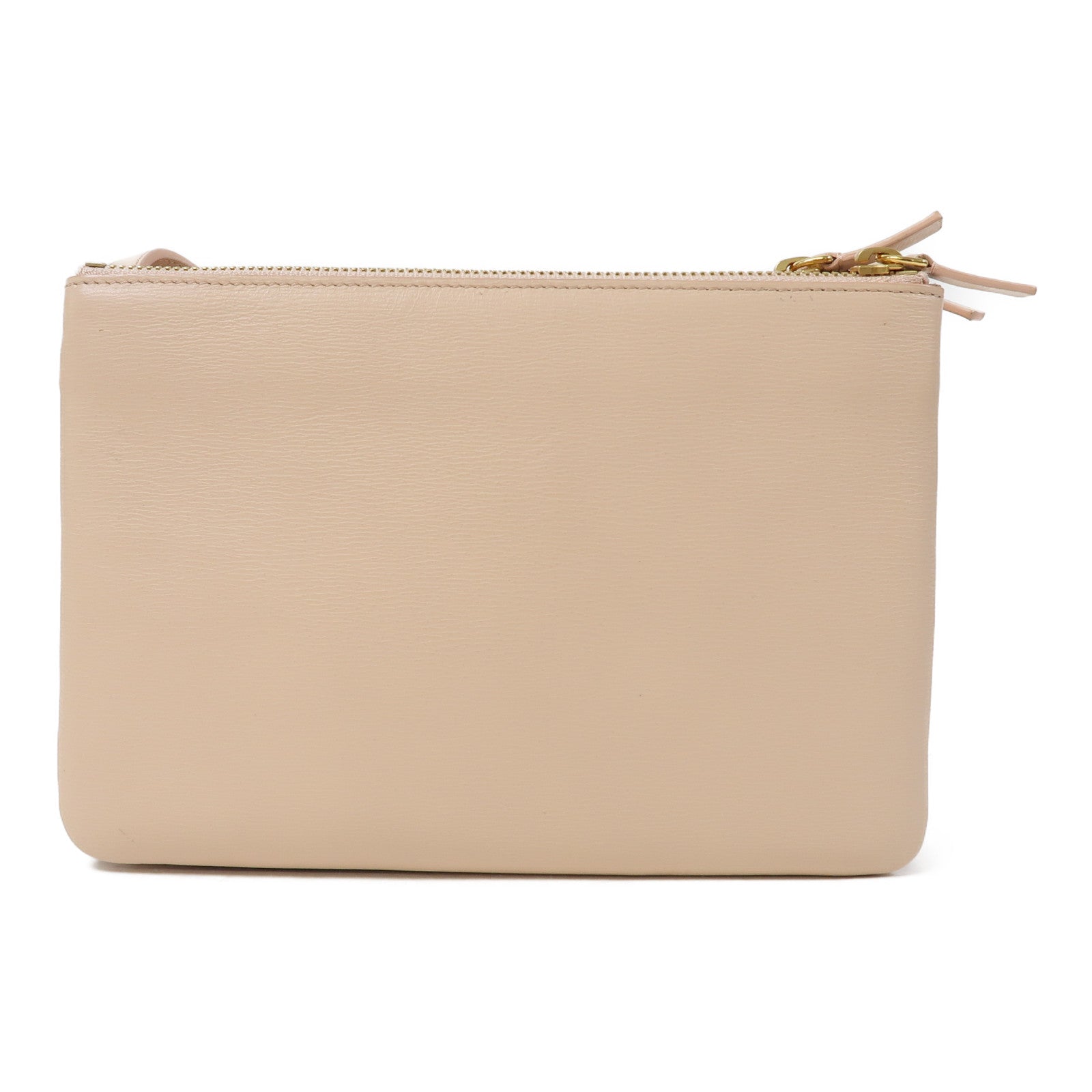 CELINE 牛皮皮革Trio金扣肩背袋粉紅色