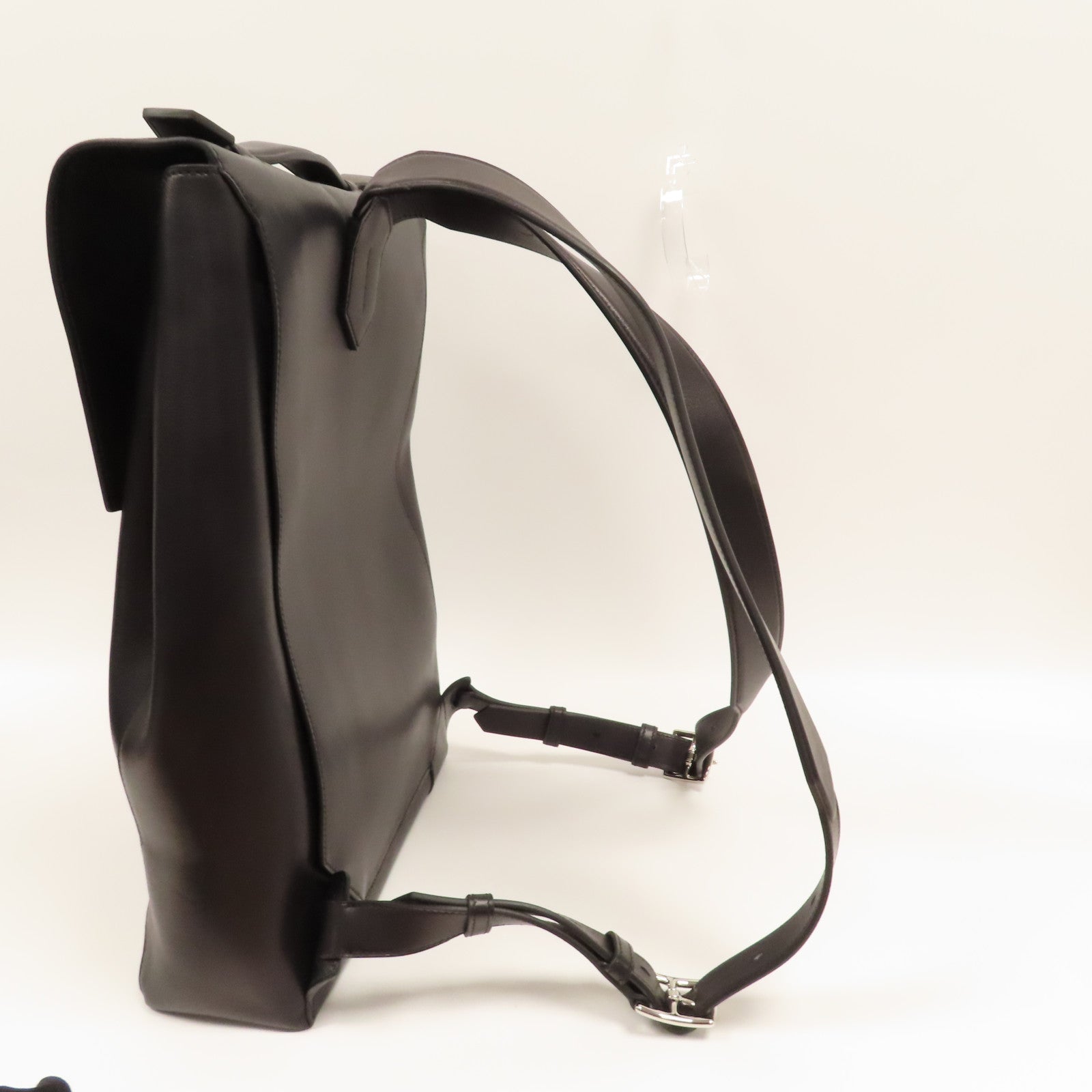 HERMES Evergrain皮革Flash Backpack銀扣背包黑色