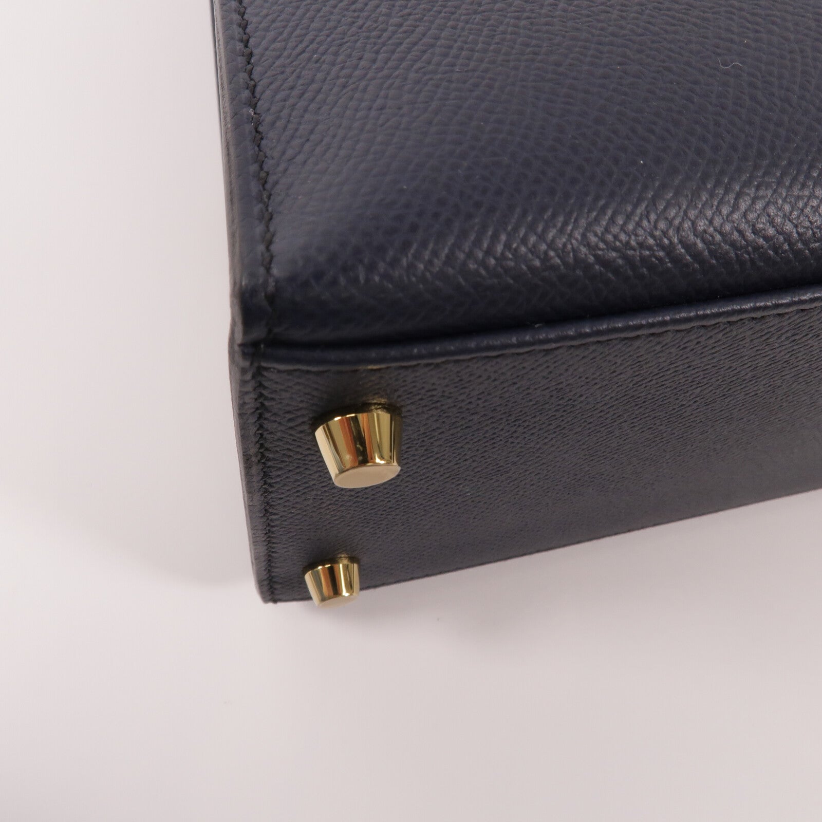 HERMES Epsom皮革Kelly 28手挽肩背兩用袋Blue Indigo