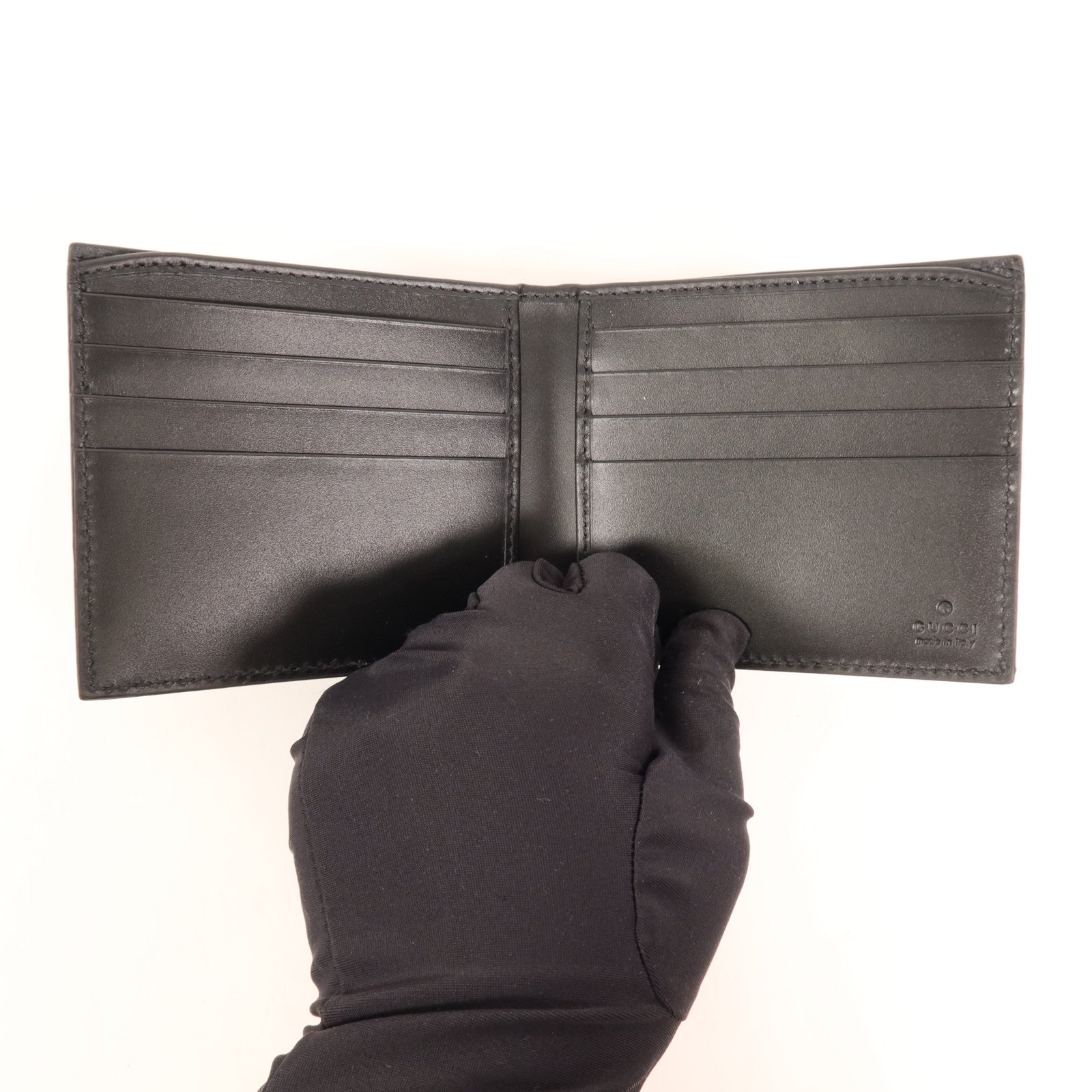 GUCCI 牛皮皮革Wallet銀扣錢包