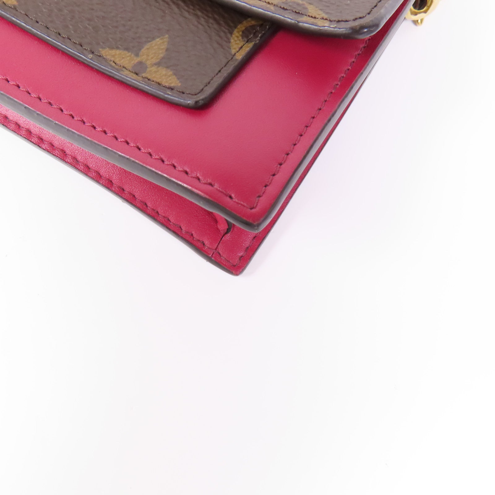 LOUIS VUITTON Monogram Portefeuille Flore金扣鏈帶肩背袋