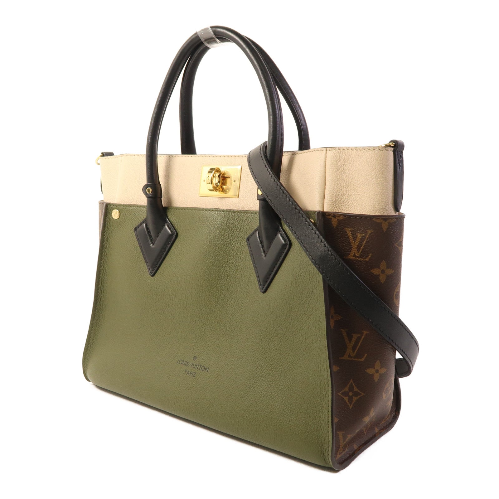 LOUIS VUITTON 牛皮皮革On My Side MM金扣手挽肩背兩用袋