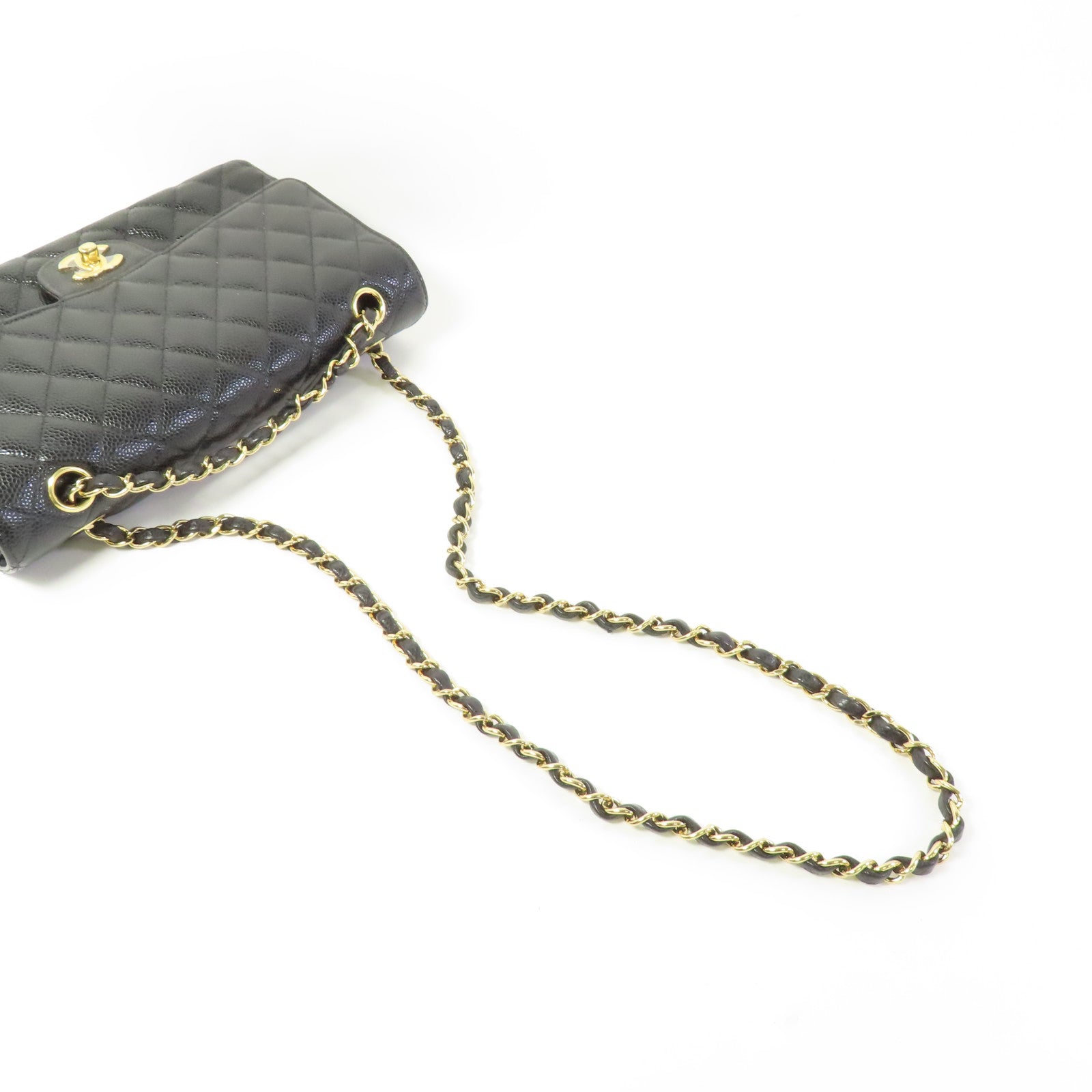 CHANEL CC GHW Classic 25 Chain Shoulder Bag Calfskin Leather Black